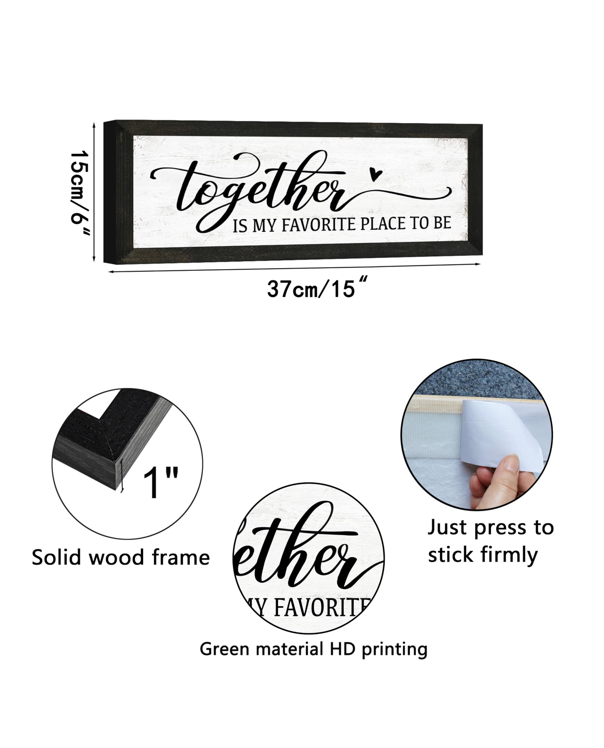 Together Is My Favorite Place To Be Wall Sign: Love Quotes Wall Decor Above Bed Master Bedroom Signs For Couples Romantic Family