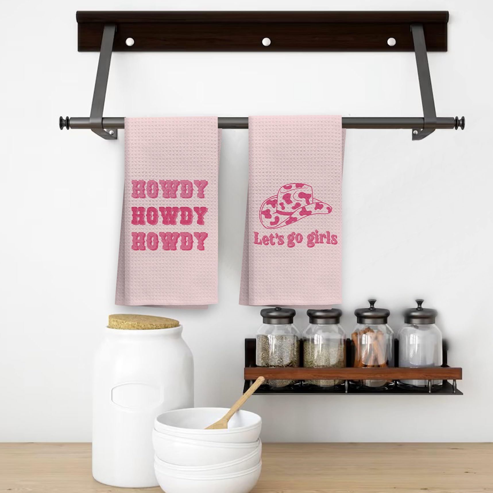 Ohsul Preppy Bathroom Decor, Kitchen Towels Pink, Pink Kitchen Towels Hand Dish Towels, Hot Pink Bathroom Accessories Pink Bathr