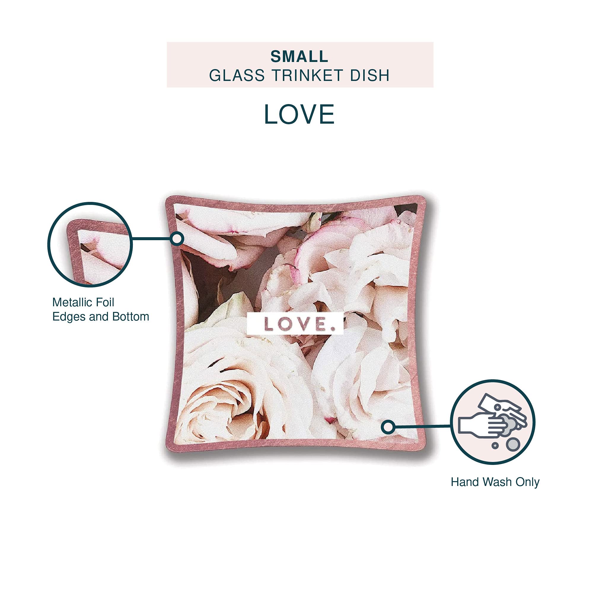 Studio Oh! Glass Trinket Dish, Love