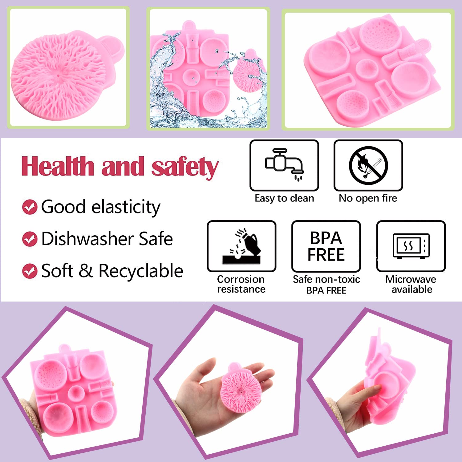 Mujiang 3D Mushroom Fondant Silicone Molds For Cake Decorating Chocolate Candy Polymer Clay Resin Gum Paste