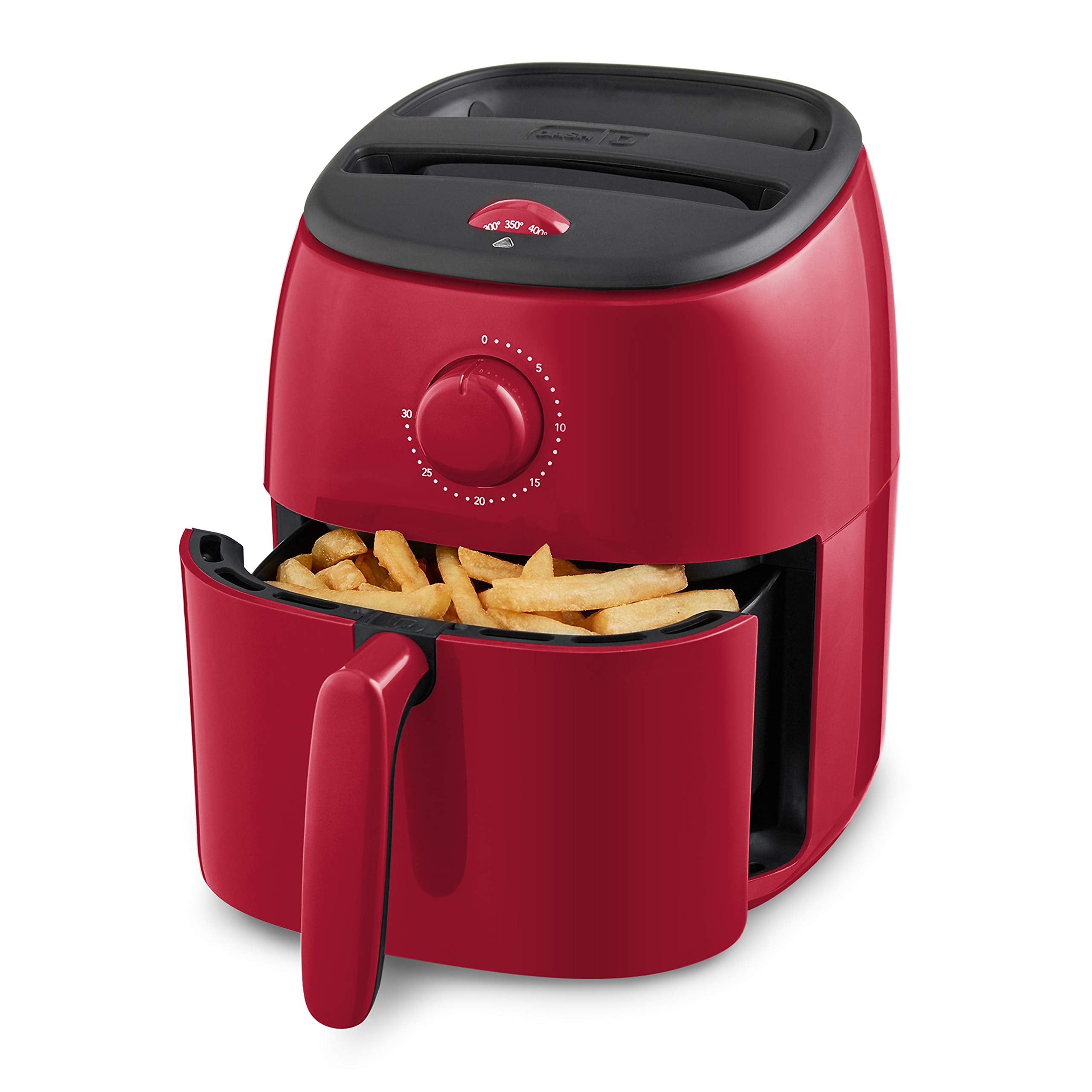 DASH Tasti-Crisp Electric Air Fryer Oven, 2.6 Qt., Red - Compact Air Fryer for Healthier Food in Minutes, Ideal for Small Spaces