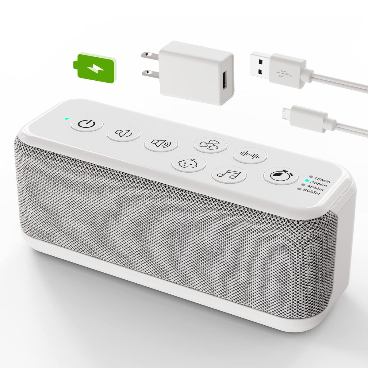 Onlyee Sound Machine For Adults, Usb Rechargeable White Noise Machine For Office Privacy & Noise Canceling, 42 Soothing Sound Wi