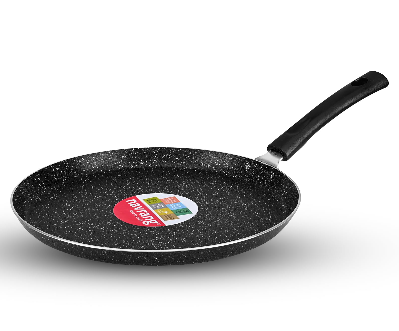 Navarang | 26Cm Induction Base Aluminum Tawa | GraniteTouch NonStick Tawa  Black