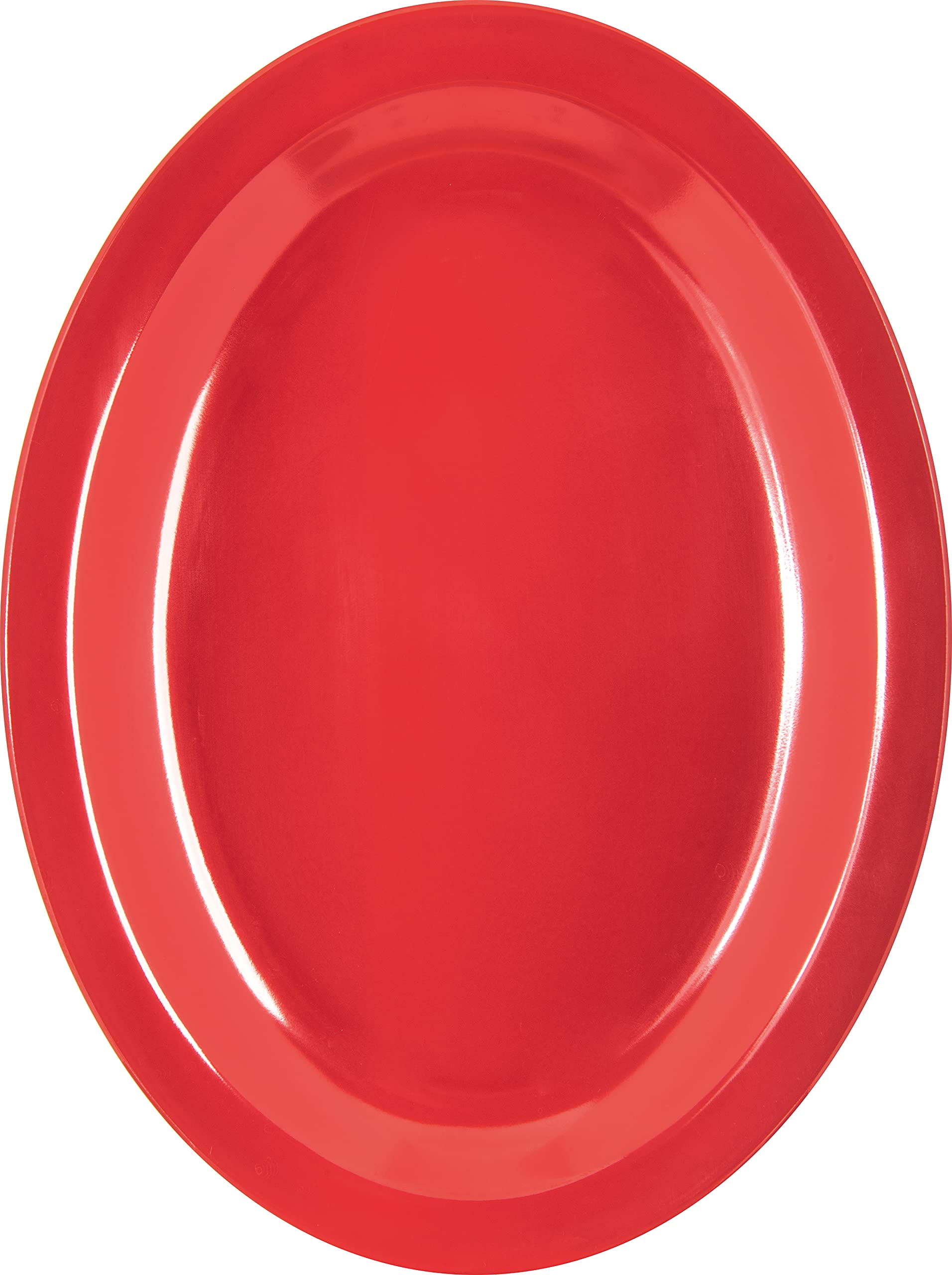 Carlisle Foodservice Products Kingline Plastic Oval Platter Oval Tray For Home And Restaurant, Melamine, 12 X 9 Inches, Red