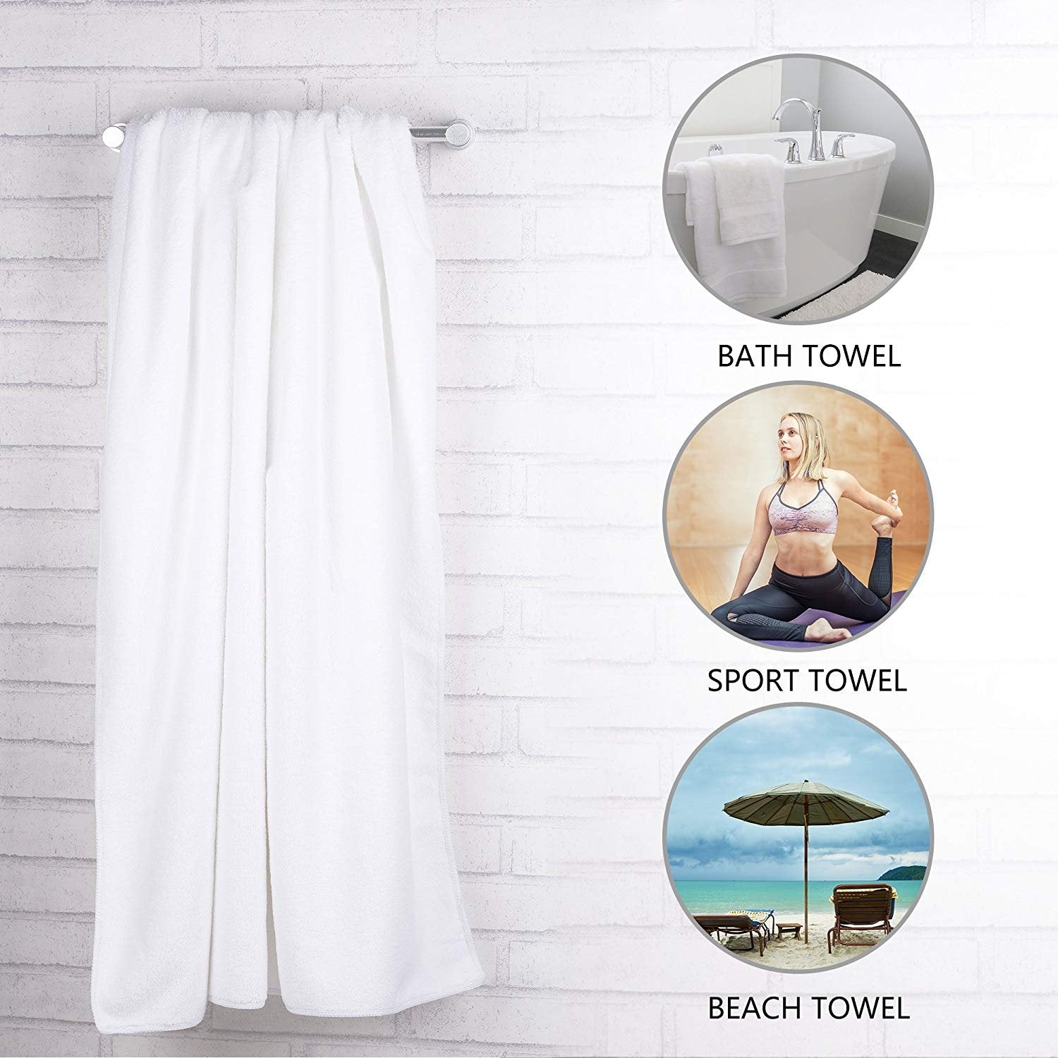 Jml Microfiber Bath Towels, Oversized, Ultra Soft, Super Absorbent And Fast Drying, No Fading And Multipurpose Use For Sports, T