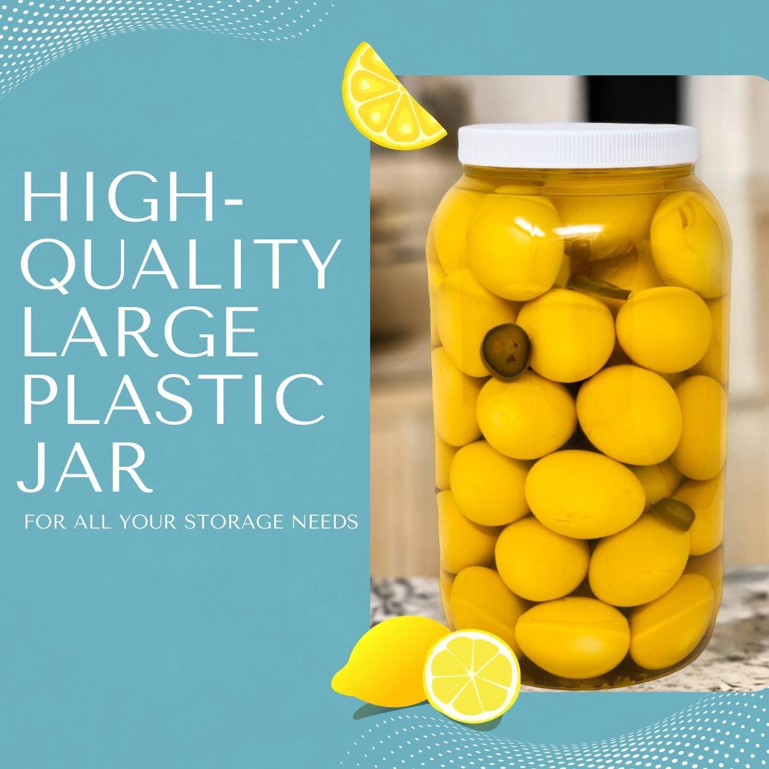 Clearview 1 Gallon Plastic Jar With Black Lid - 1 Pack | Containers And Organization (128 Ounce Jar)