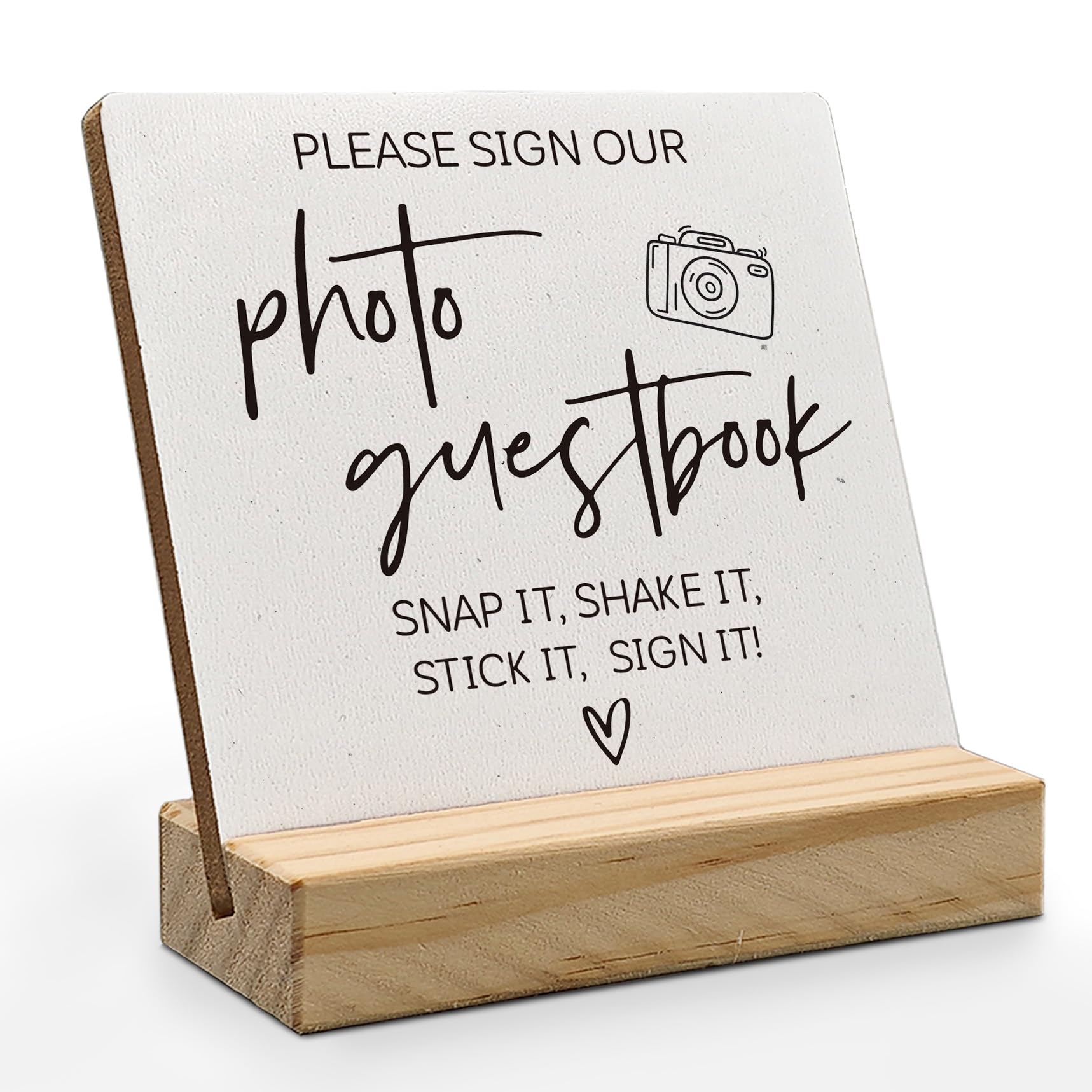 ANIANG Photo Guest Book Sign, Wedding Guest Book Desk Decor, Guest Book Wedding Reception Wood Plaque, Please Sign Our Guestbook