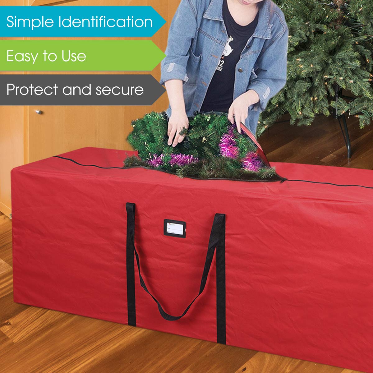 Primode Christmas Tree Storage Bag | Fits Up to 7-8 Ft. Disassembled Holiday Tree | 50    x 15    x 20    Tree Storage Container