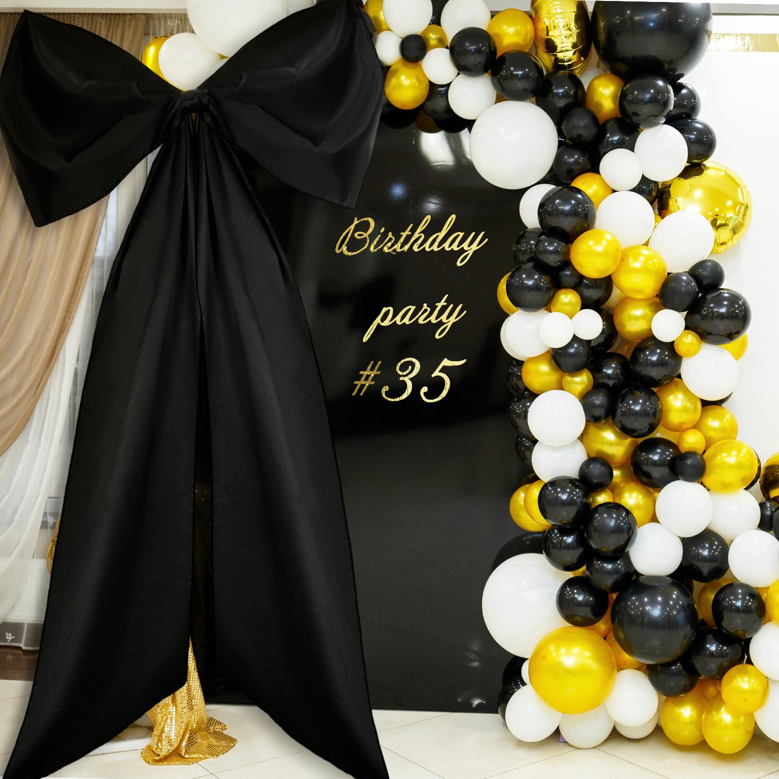Wavwavw Big Wall Bow Decorations 39 x 72 Inch Giant Birthday Party Decor Ribbon Hanging Tie Bow Decor for Coquette Party Baby Sh