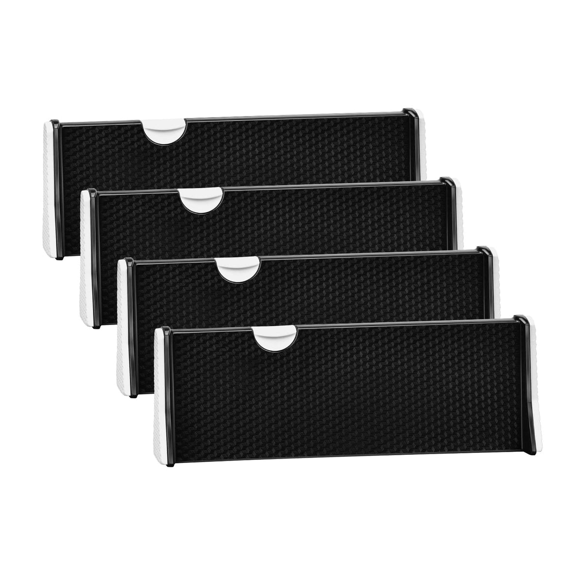 JONYJ Drawer Dividers Organizer 4 Pack, Adjustable Separators 4'' High Expandable from 11-17'' for Bedroom, Bathroom, Closet,Clo