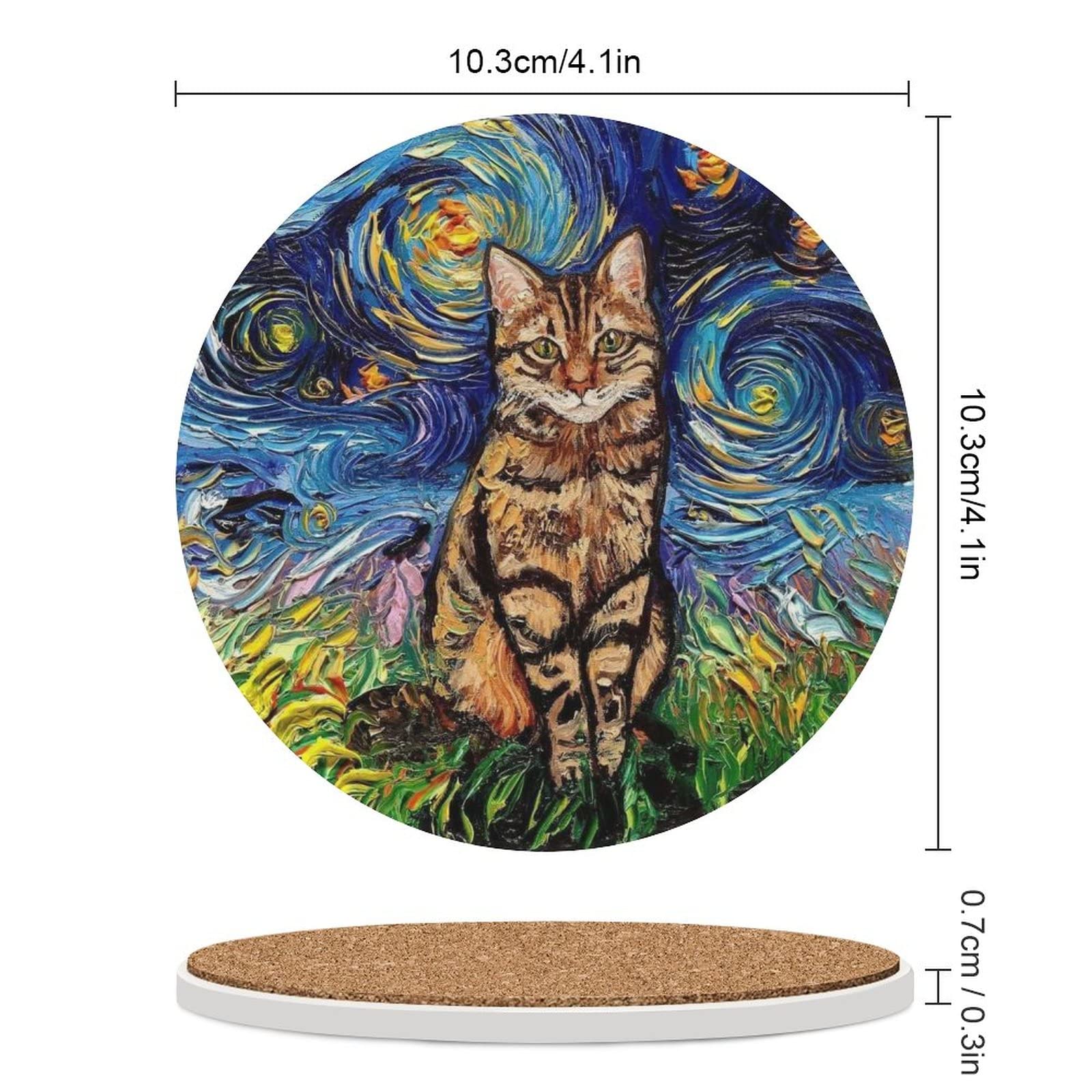 Paris Coasters For Drinks Set Of 4, 4 Inch Watercolors Style Eiffel Tower Absorbent Diatomite Ceramics Coasters For Coffee Table