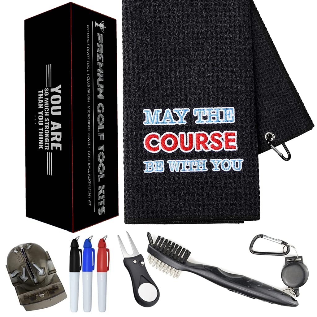Venusfit Golf Accessories For Men | Funny Dad Gifts Golf Towel Golf Clubs Cleaner Divot Repair Tool