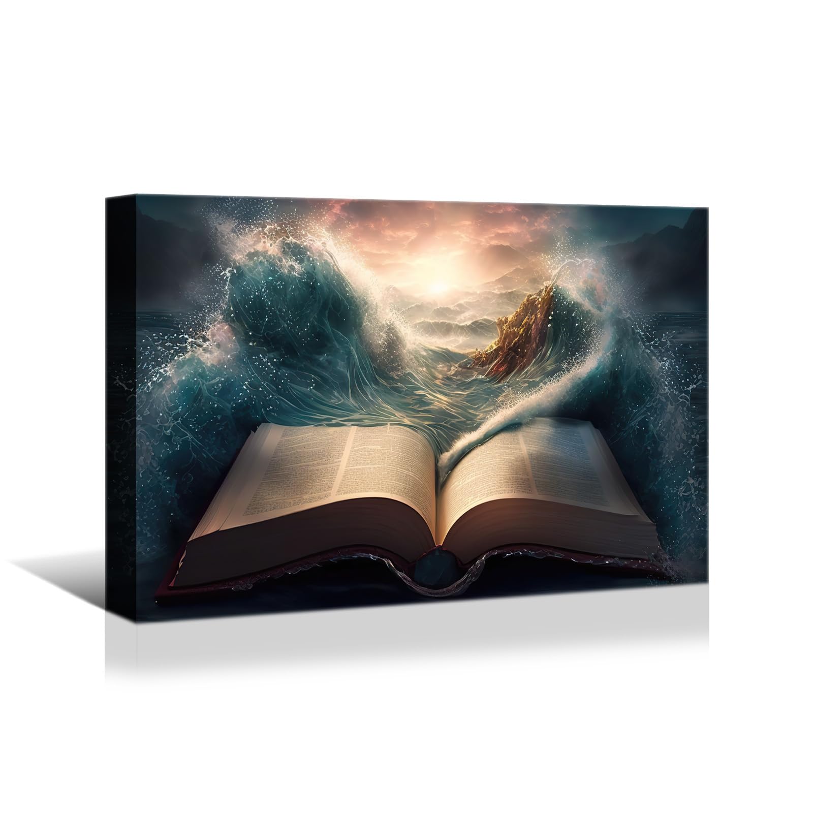 Yonica Jesus Wall Decor, Christian Bible Wall Home Posters, Judah Religious Lord Prayer Bible Wall Art Framed Canvas 36''X48'' (