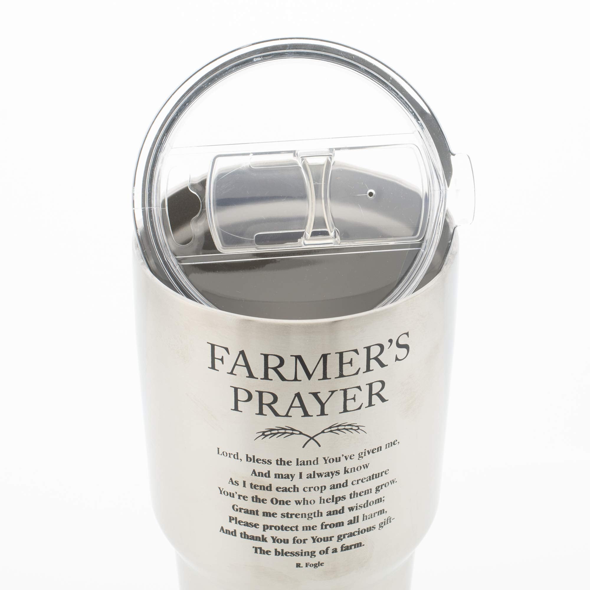 Farmers Prayer Blessings Of A Farm 30 Oz. Stainless Steel Travel Tumbler With Clear Lid