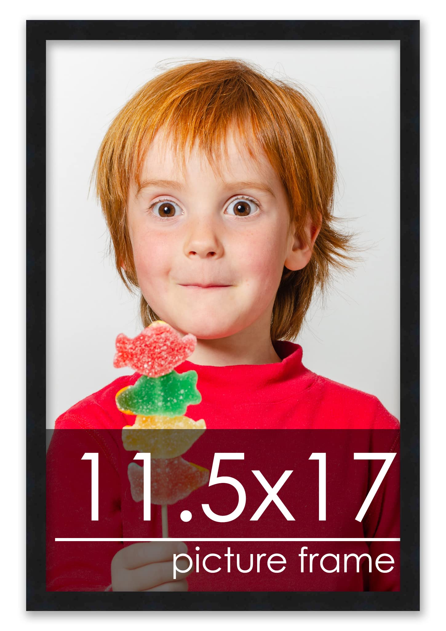 Poster Palooza 11.5x17 Contemporary Black Wood Picture Frame - UV Acrylic, Foam Board Backing, & Hanging Hardware Included!
