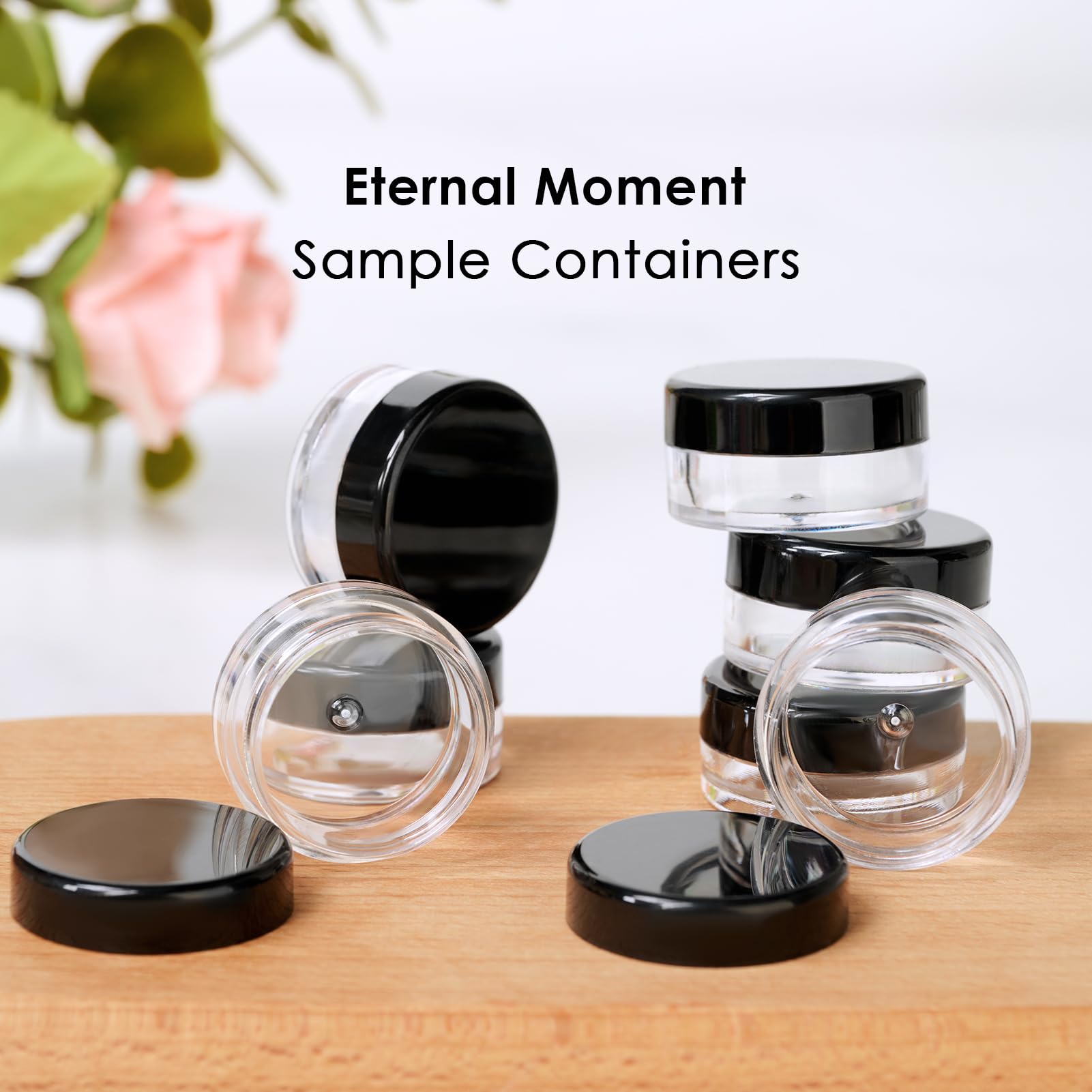 50 Pack 5 Gram 0.17Oz Clear Plastic Containers With Lids, Small Round Cosmetic Jars Makeup Travel Containers Jar For Cream, Bead