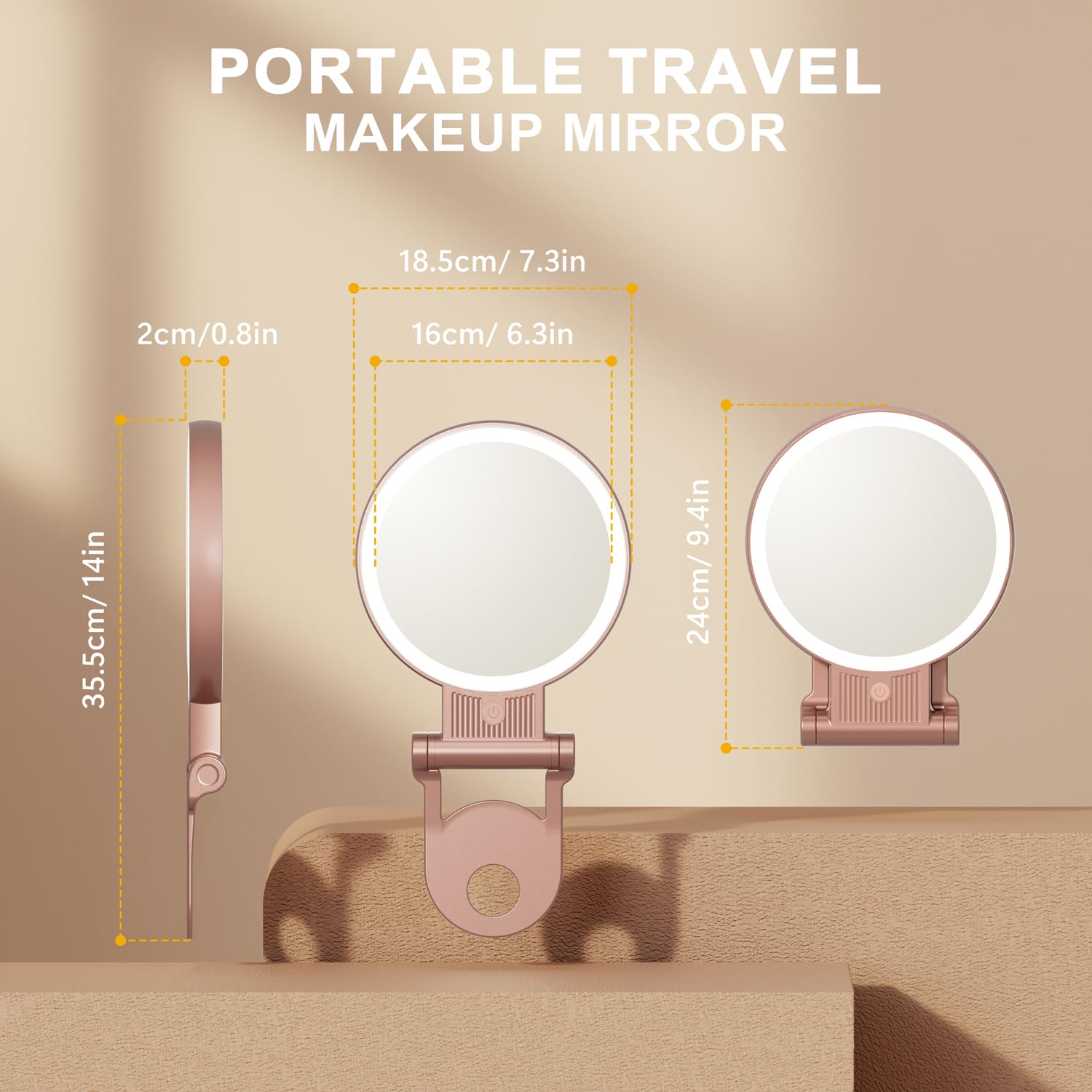 1X/30X Magnifying Mirror with Light, Double Sided Makeup Mirror with Adjustable 3 Color Light, 2000mAh Rechargeable Lighted Magn