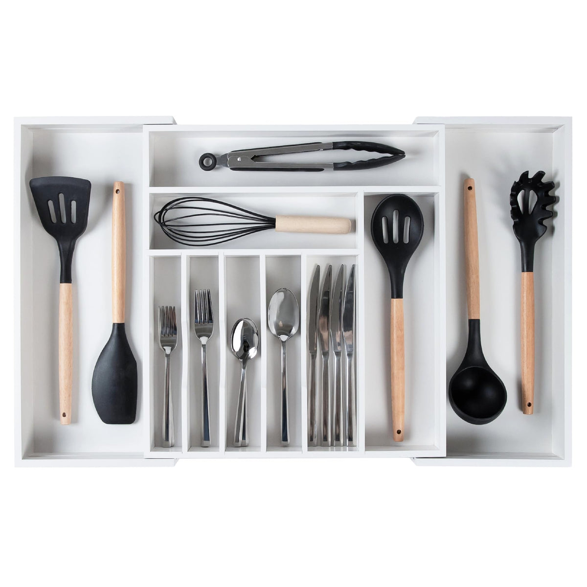 Kitchenedge Premium Silverware, Flatware And Utensil Organizer For Kitchen Drawers, Food-Safe Contract Grade, Expandable From 16