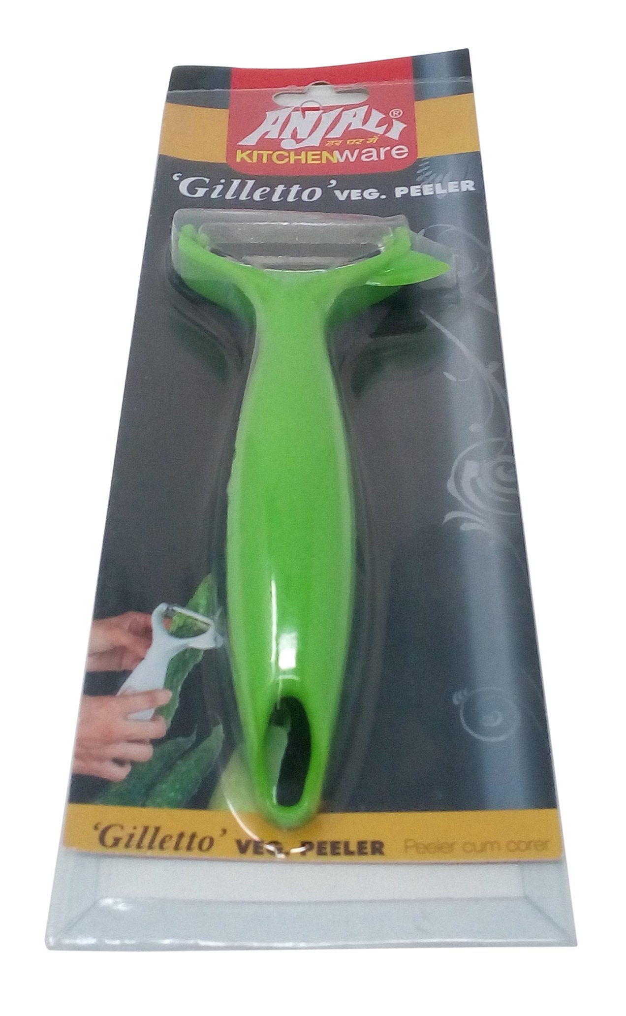 Anjali Stainless Steel Po 12 Gileto Peeler, Standard, Green