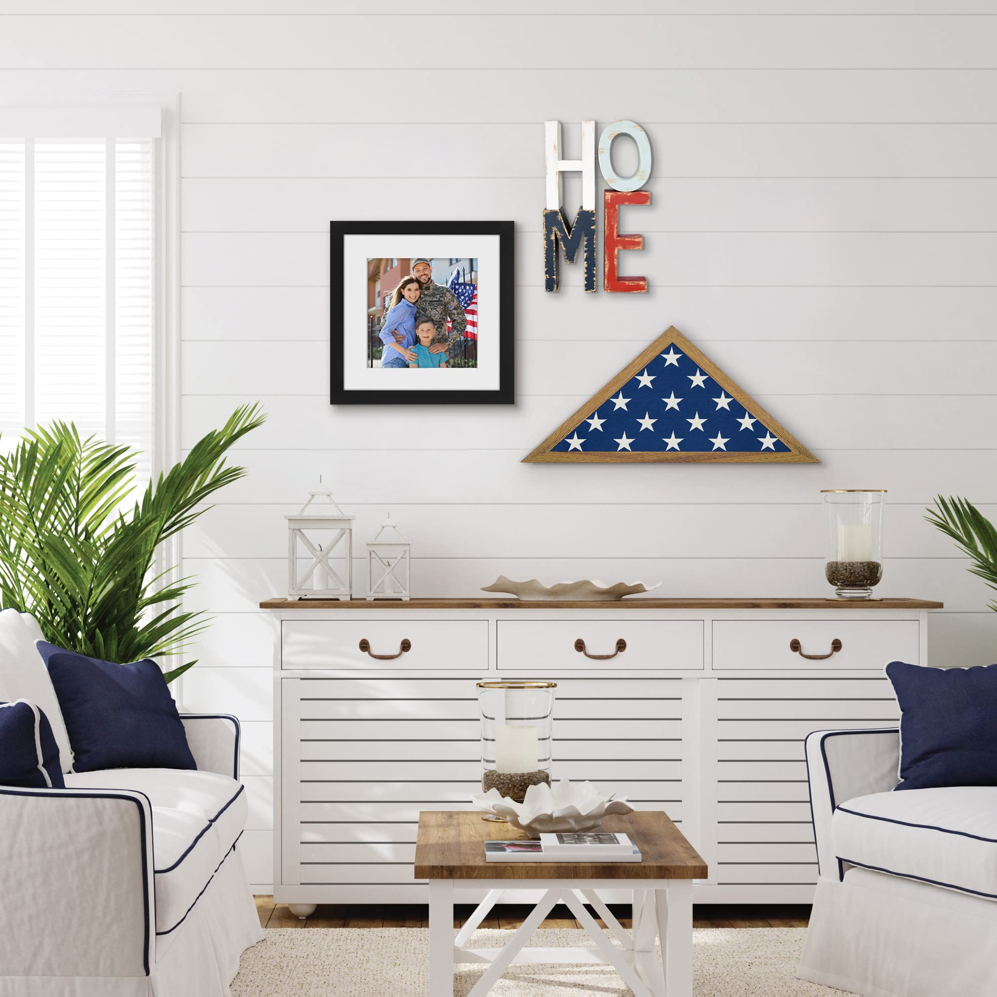 Americanflat Small Folded Flag Display Case - Fits Folded 3x5 Ceremonial Flags (Not for Burial Flag) - Silhouette Collection -