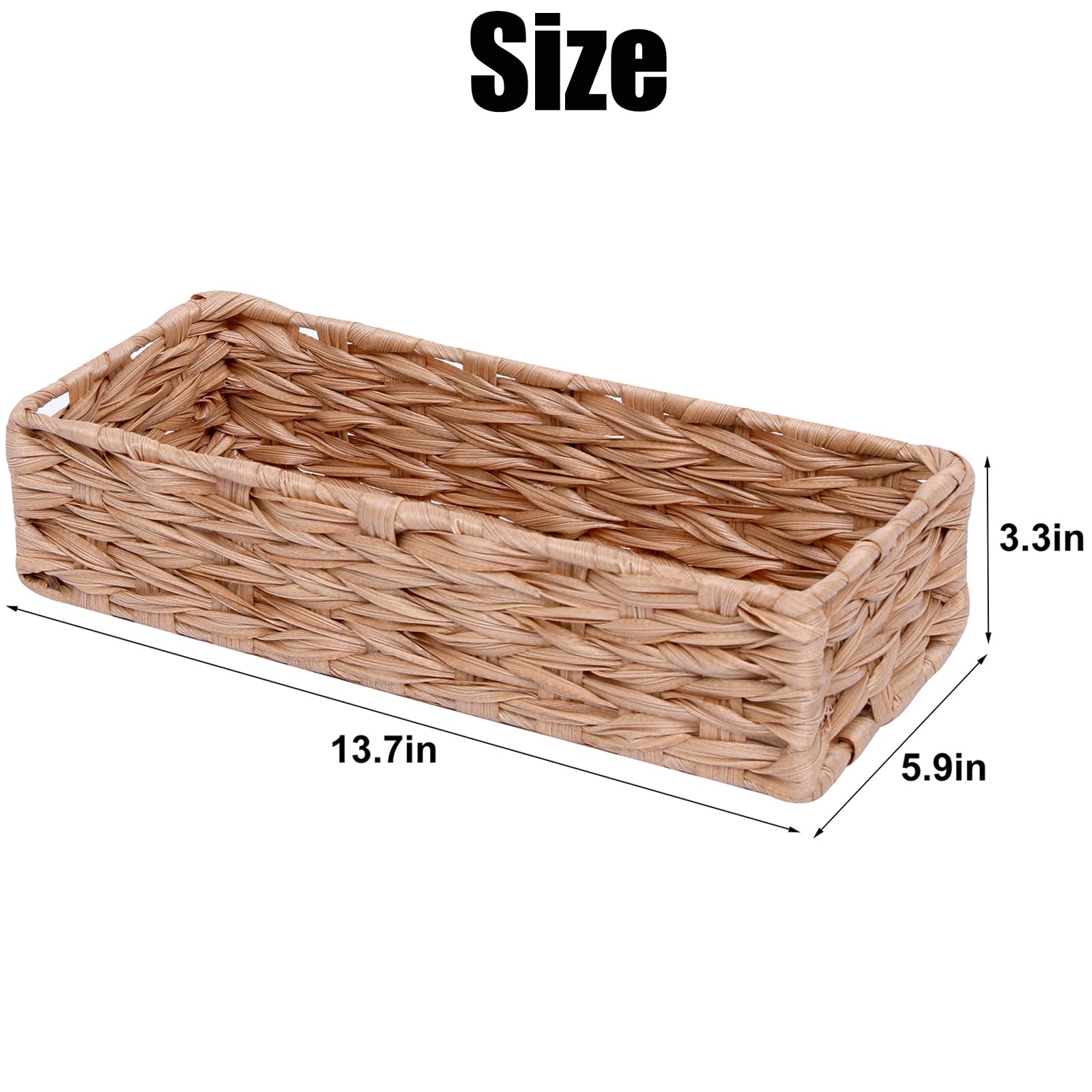 Bathroom Decor Box Toilet Tank Basket Woven Tissue Holder Box Toilet Paper Holder Basket Toilet Paper Tank-Handmade Woven Office