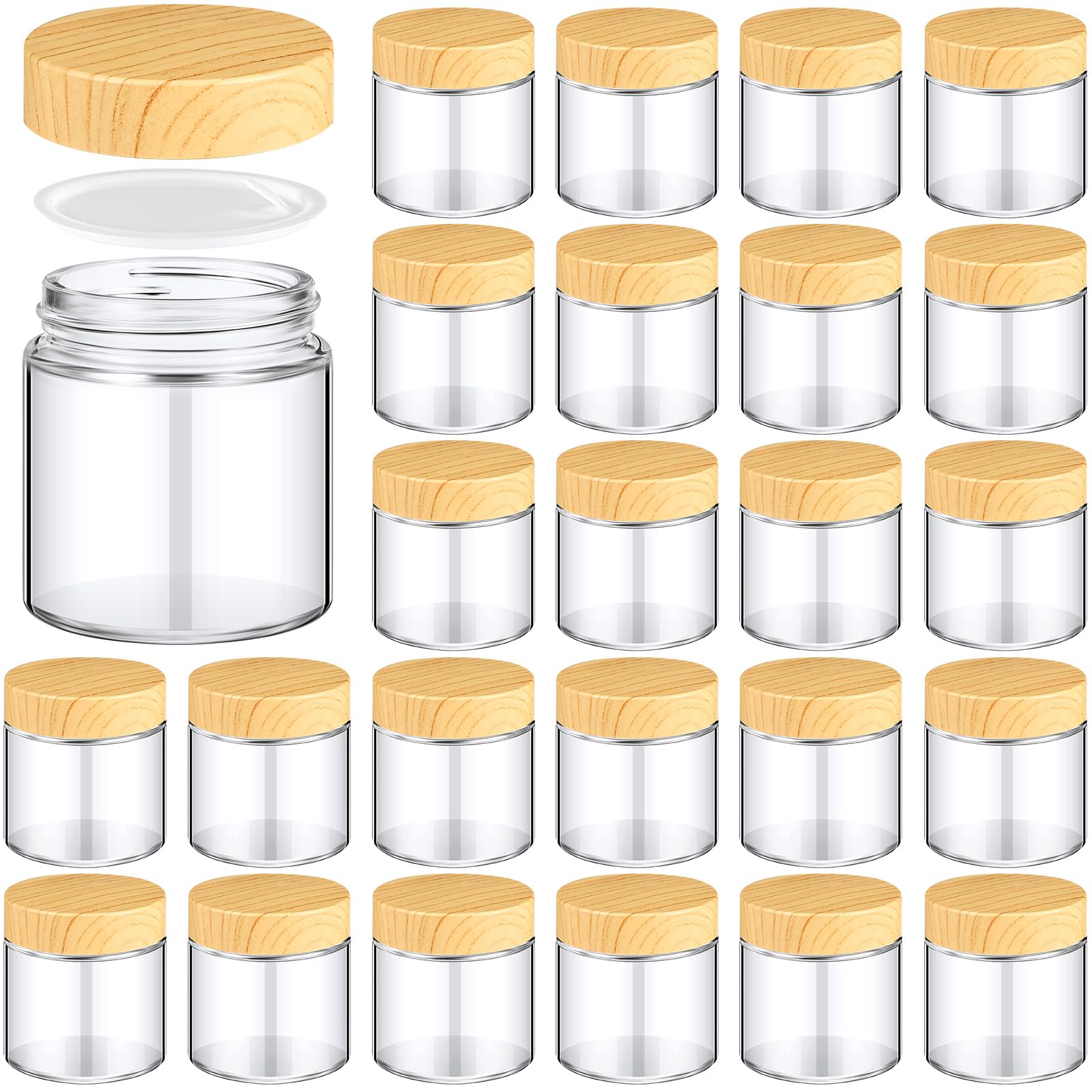 Norme 24 Pcs 4 Oz Glass Jars With Lids Empty Small Glass Containers With Lids Inner Liners Reusable Glass Cosmetic Jars Round Ai
