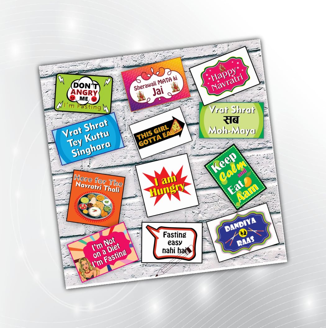 PartyStuff Navratri Theme Props  Navratri Party Props (12 Cards)
