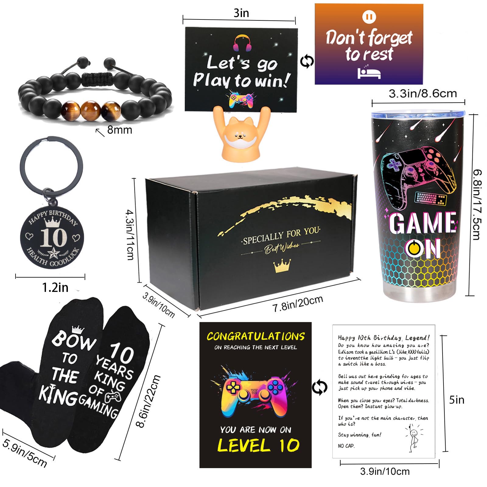 Carselage 10 Year Old Boy Gifts, 10th Birthday Gifts Decorations for Son, Gamer Gifts for Teenage Boy, Christmas Gift for Kids,