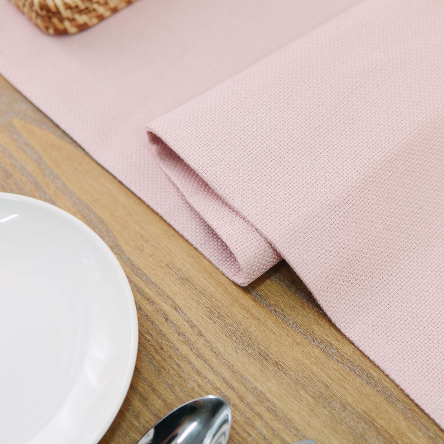 Natus Weaver Set Of 4 Soft Linen Handmade Placemats Heat Resistant Dining Table Place Mats Kitchen Table Mats 12 X 18 Baby Pink