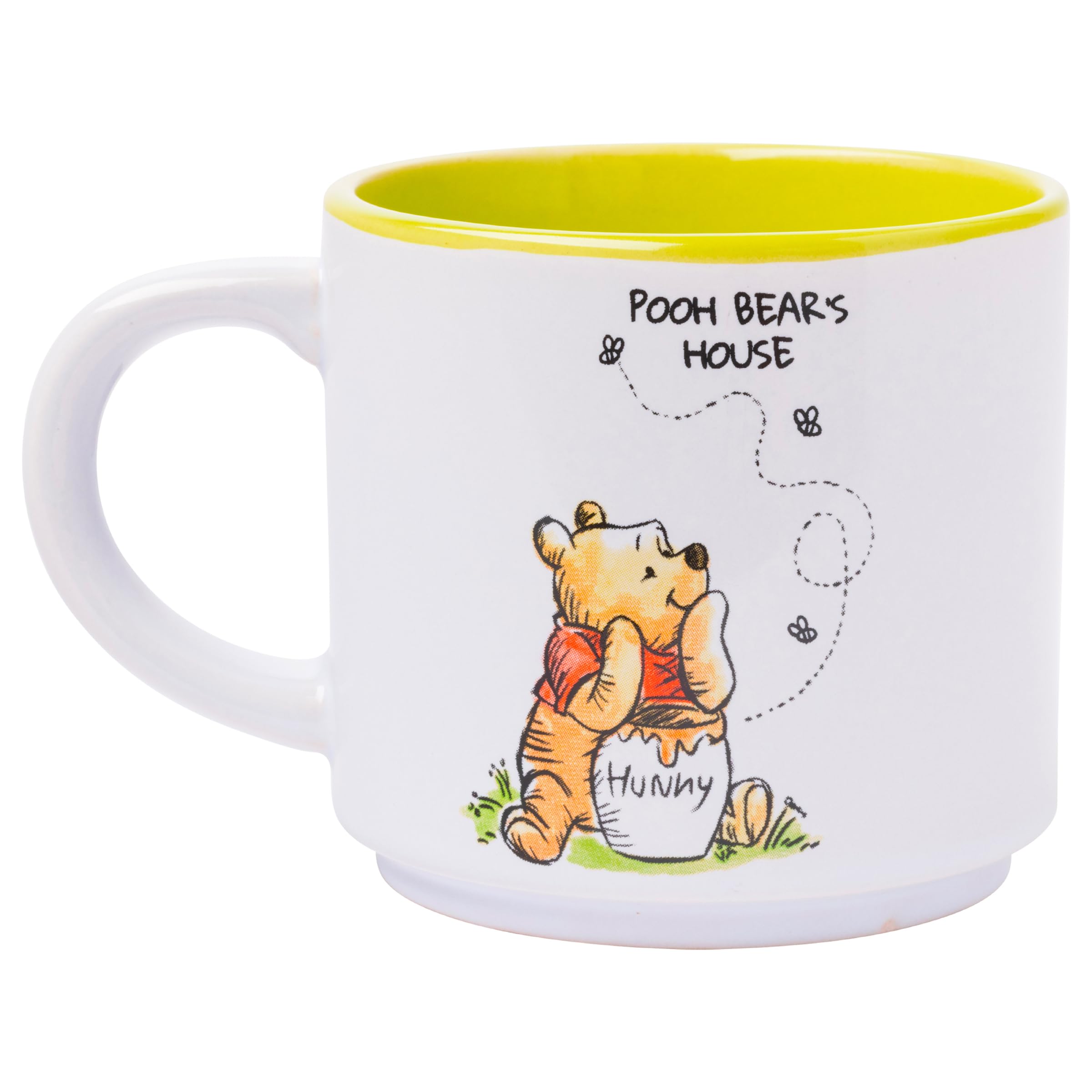 Silver Buffalo Winnie the Pooh 100 Acre Wood Destination 4-Pack Ceramic Mug Stack  10-Ounces