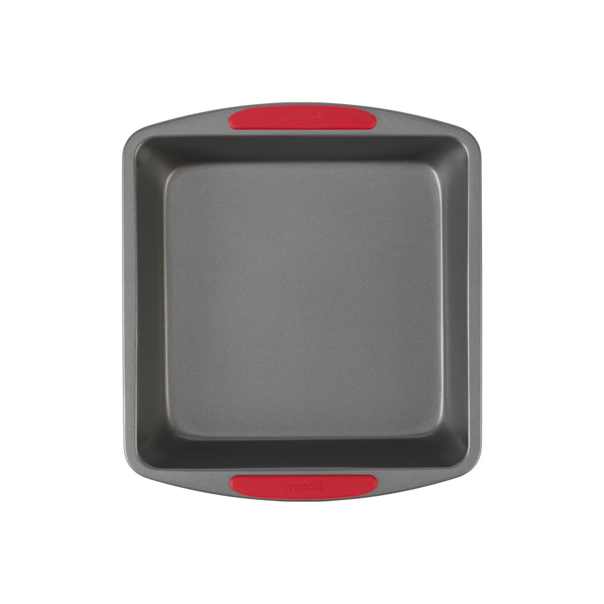 Goodcook Megagrip 8'' X 8'' Nonstick Steel Square Baking Pan With Silicone Grip Handles, Gray - Square Baking Pan, Even Heat Dis