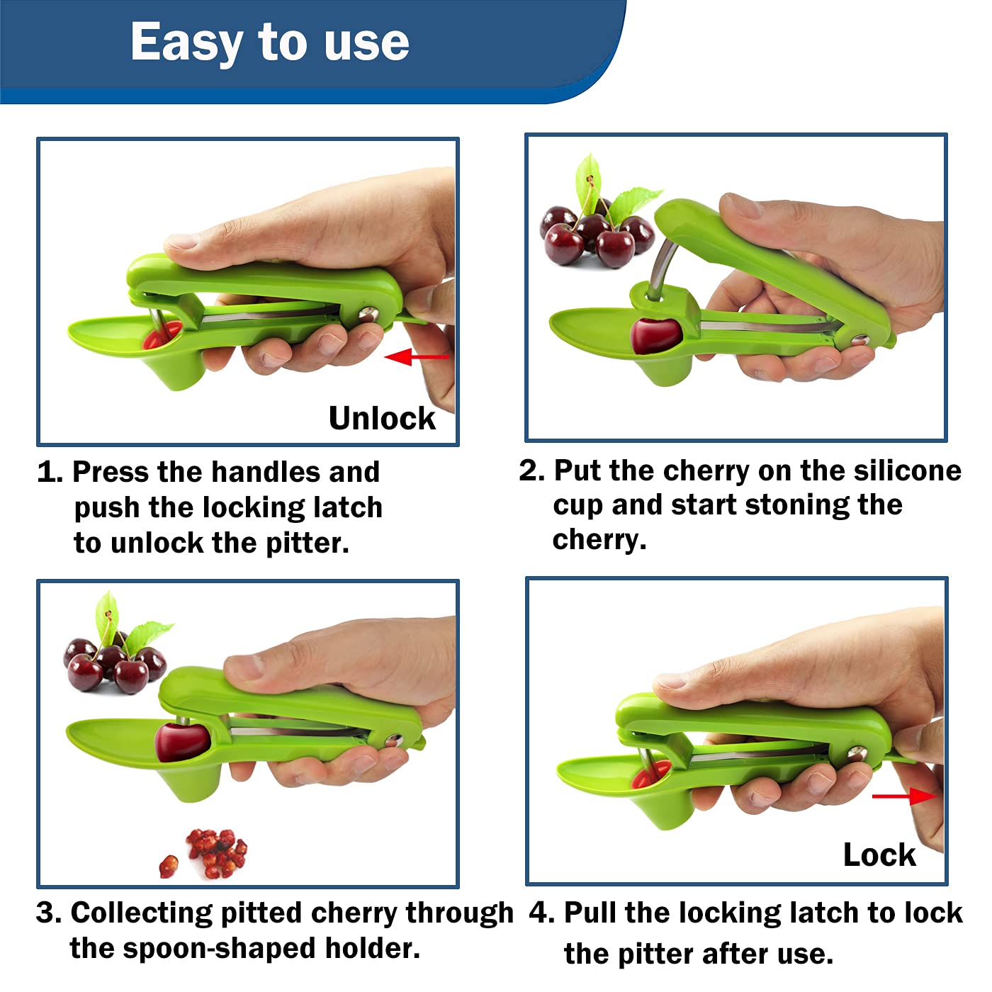Cherry Pitter Cherry Pitter Tool Olive Pitter Tool Cherry Pitter Stainless Steel Fruit Pit Remover Cherry Pitter Remover Portabl