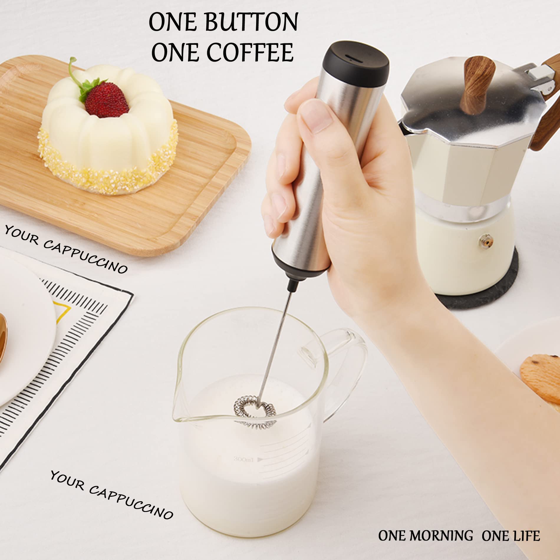 Handheld Coffee Frother,Usb-Rechargeable Hand Frother,Adjustable Handheld Milk Frother For Cappuccinos, Hot Chocolate, Milkshake
