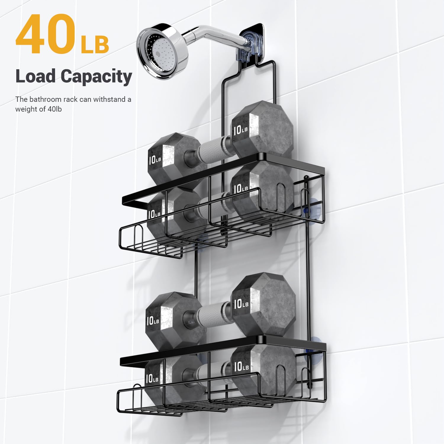 Aktecke Shower Caddy Hanging Bathroom Organizer: Rustproof Shower Shelf For Inside Shower - No Drilling Shower Racks Over Shower