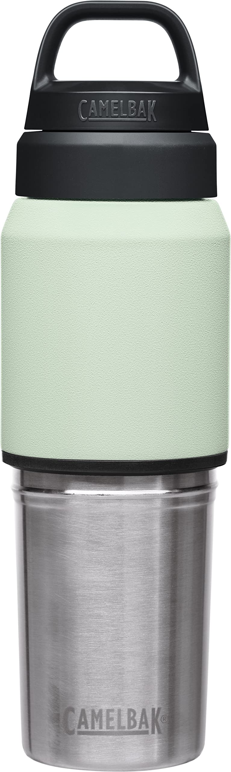 Camelbak Multibev Water Bottle & Travel Cup - Vacuum Insulated Stainless Steel - Moss/Mint - 17Oz Bottle & 12Oz Cup