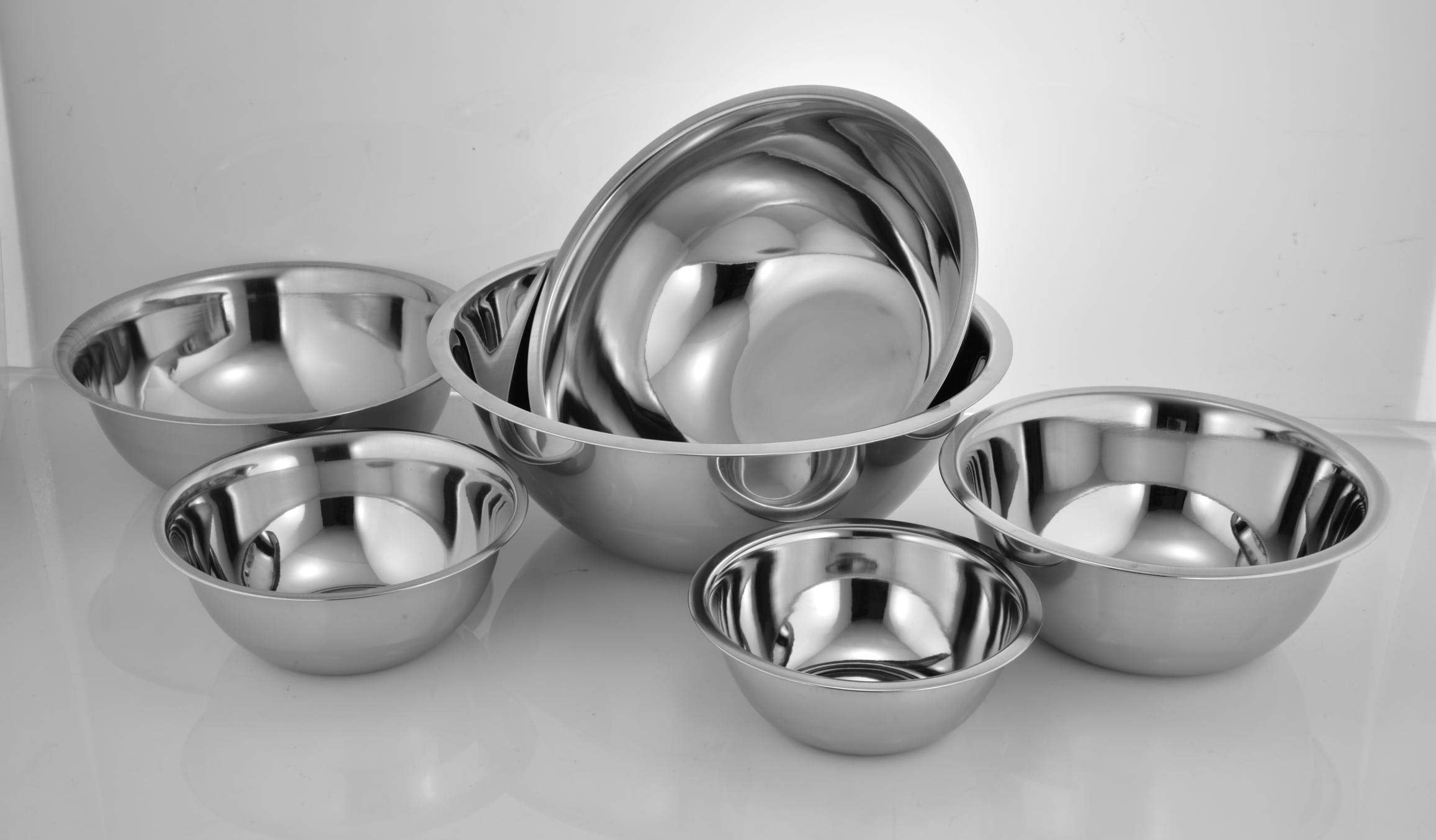 Avador Premium Stainless Steel Mixing Bowls, Set Of 6 Brushed Stainless Steel Mixing Bowl Set, Easy To Clean, Space Saving, Grea