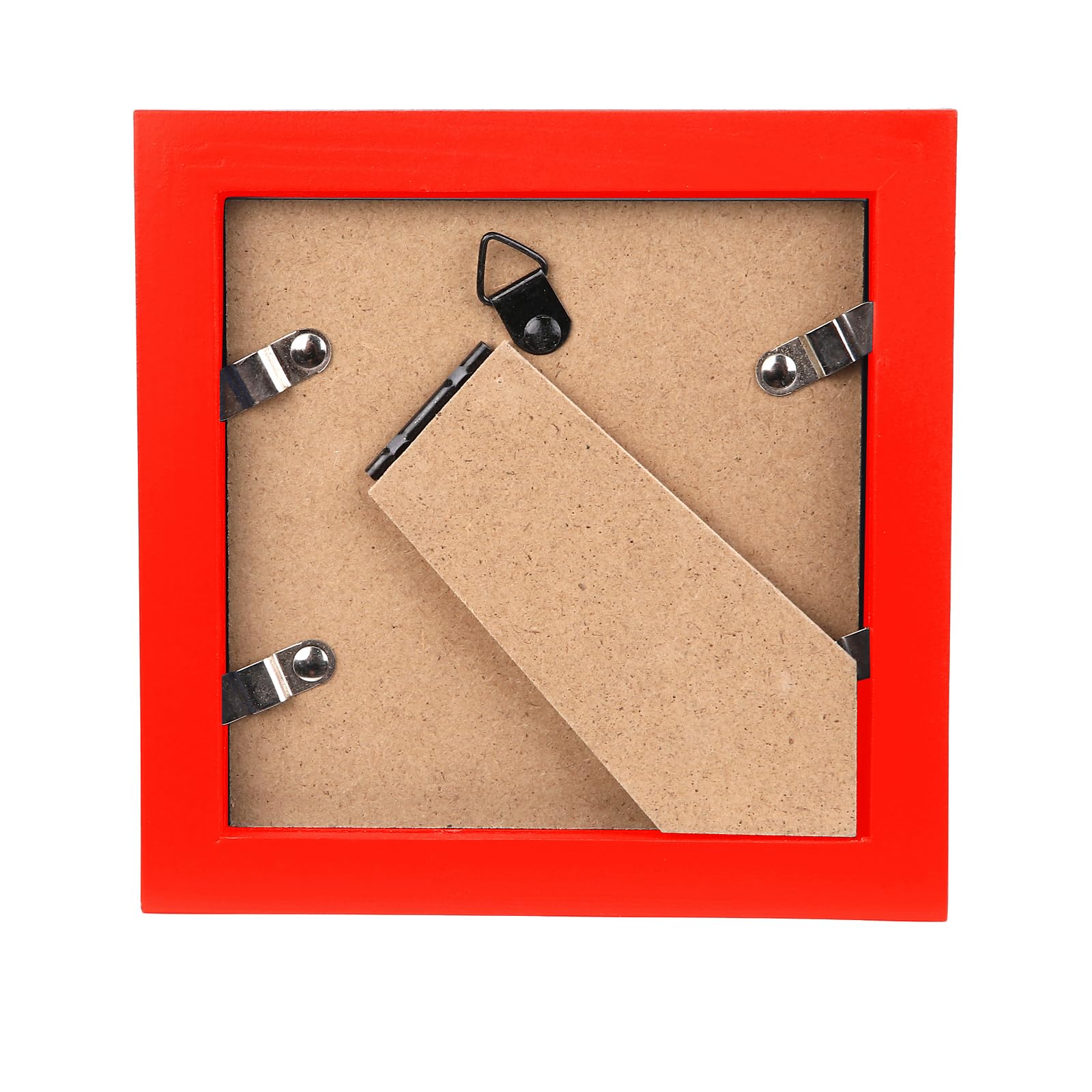 wyooxoo 4x4 Picture Frames Set of 2 Solid Wood Photo Frames Colorful Frame with HD Plexiglass, Wall or Tabletop Display, Red