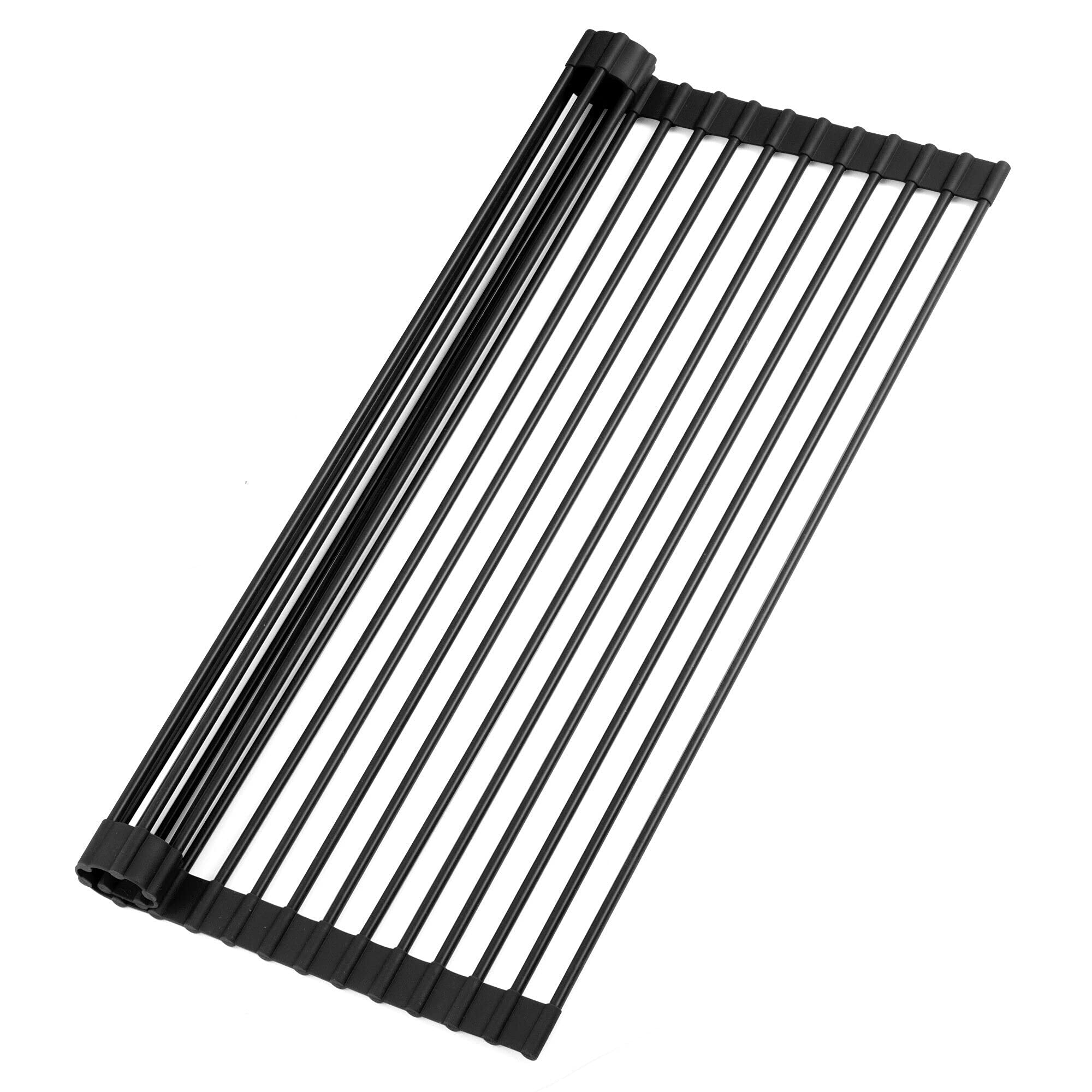Zulay 20.5'' X 13'' Roll Up Drying Rack - Silicone-Coated Stainless Steel Over Sink Dish Drying Rack - Multipurpose Foldable Sin