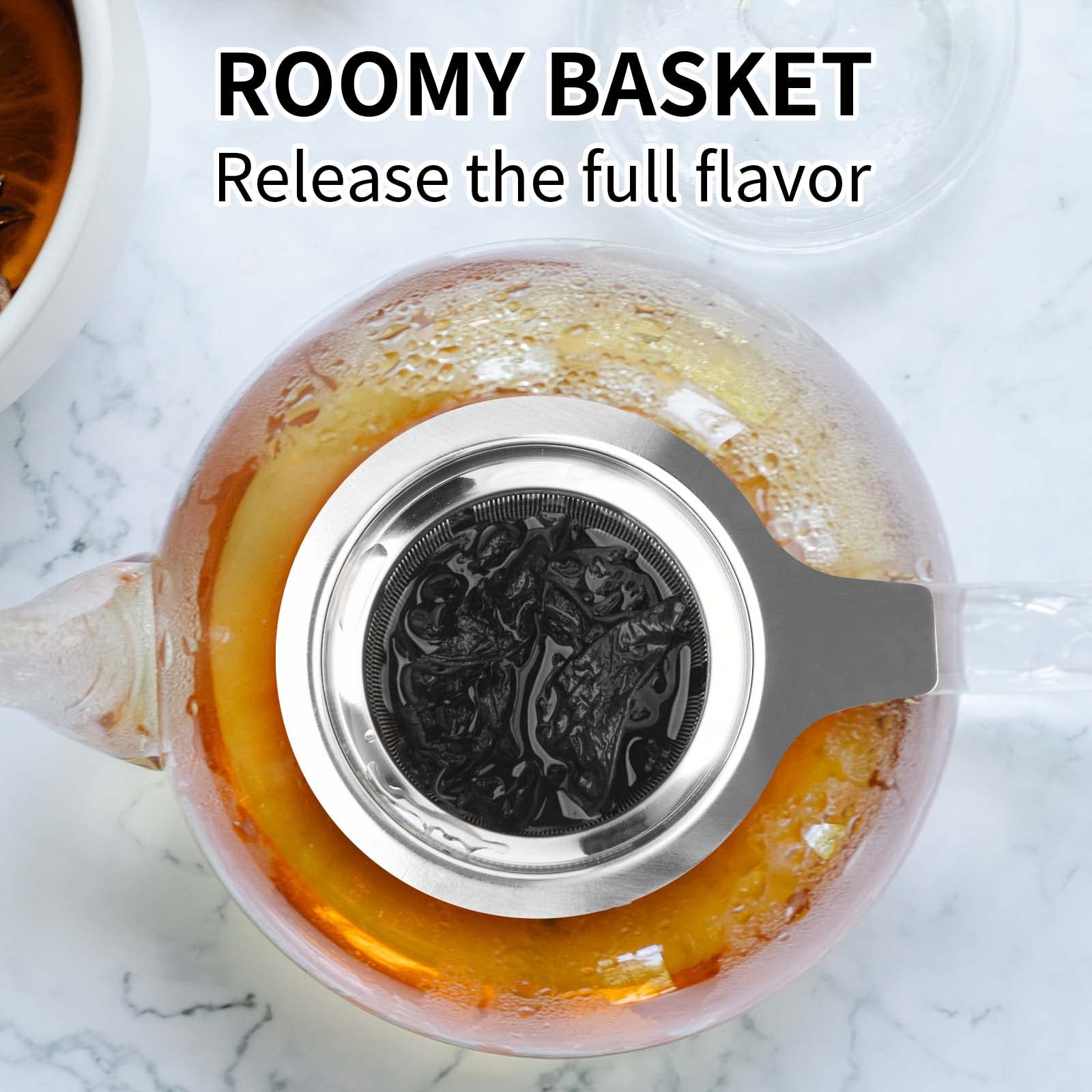 Vaincre Extra Fine Mesh Tea Infuser/ Strainer For Loose Tea, Stainless Steel Tea Steeper/ Diffuser With Large Capacity Tea Baske