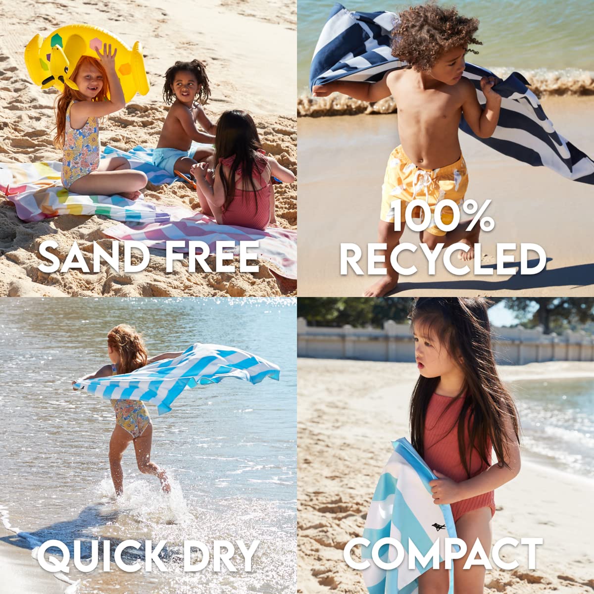 Dock & Bay Quick Drying Towel - for Sports & gym - compact  Lightweight - 100% Recycled - Includes Bag - cabana - Tulum Blue  Medium (130x70cm  51x27)