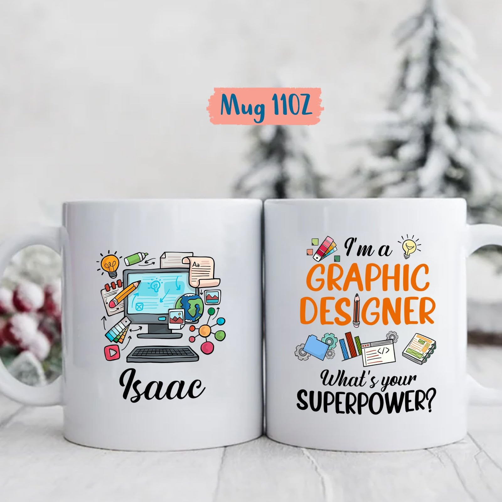 Designer Coffee Mug, Personalized Graphic Designer Mug, Custom Name Graphic Designer Gifts for Men, Women Designer Lovers, Graph