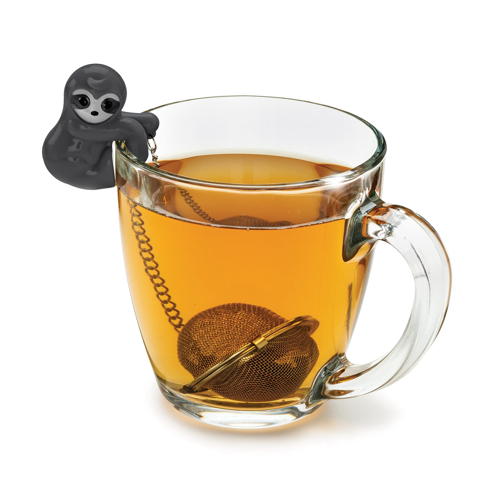 Joie Sloth Loose Tea Leaf Tea Strainer And Herbal Infuser, Stainless Steel, Assorted Grey And Brown