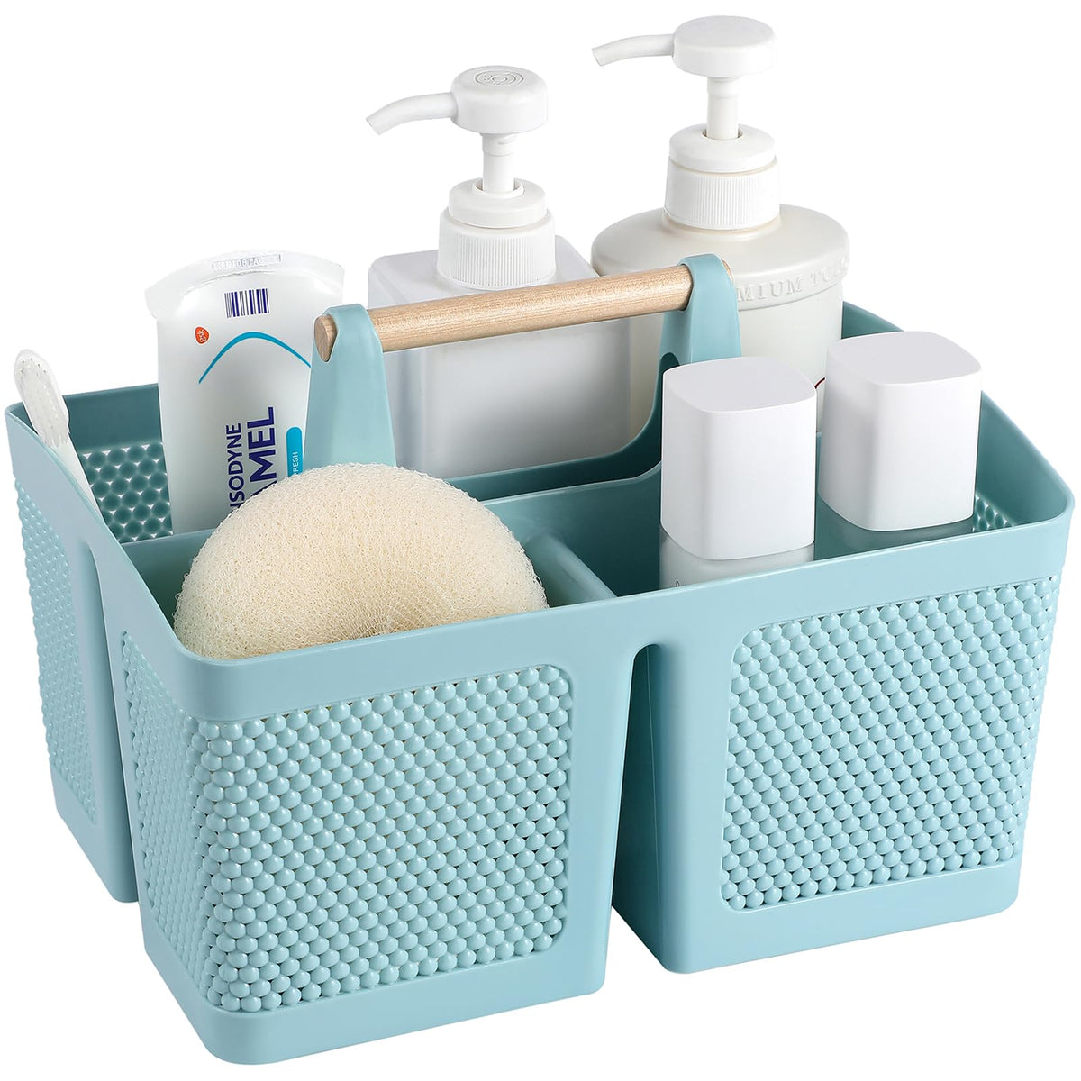 Rejomiik Portable Shower Caddy Basket Plastic Cleaning Caddy Organizer Storage Tote With Handle For Bathroom, College, Dorm Room