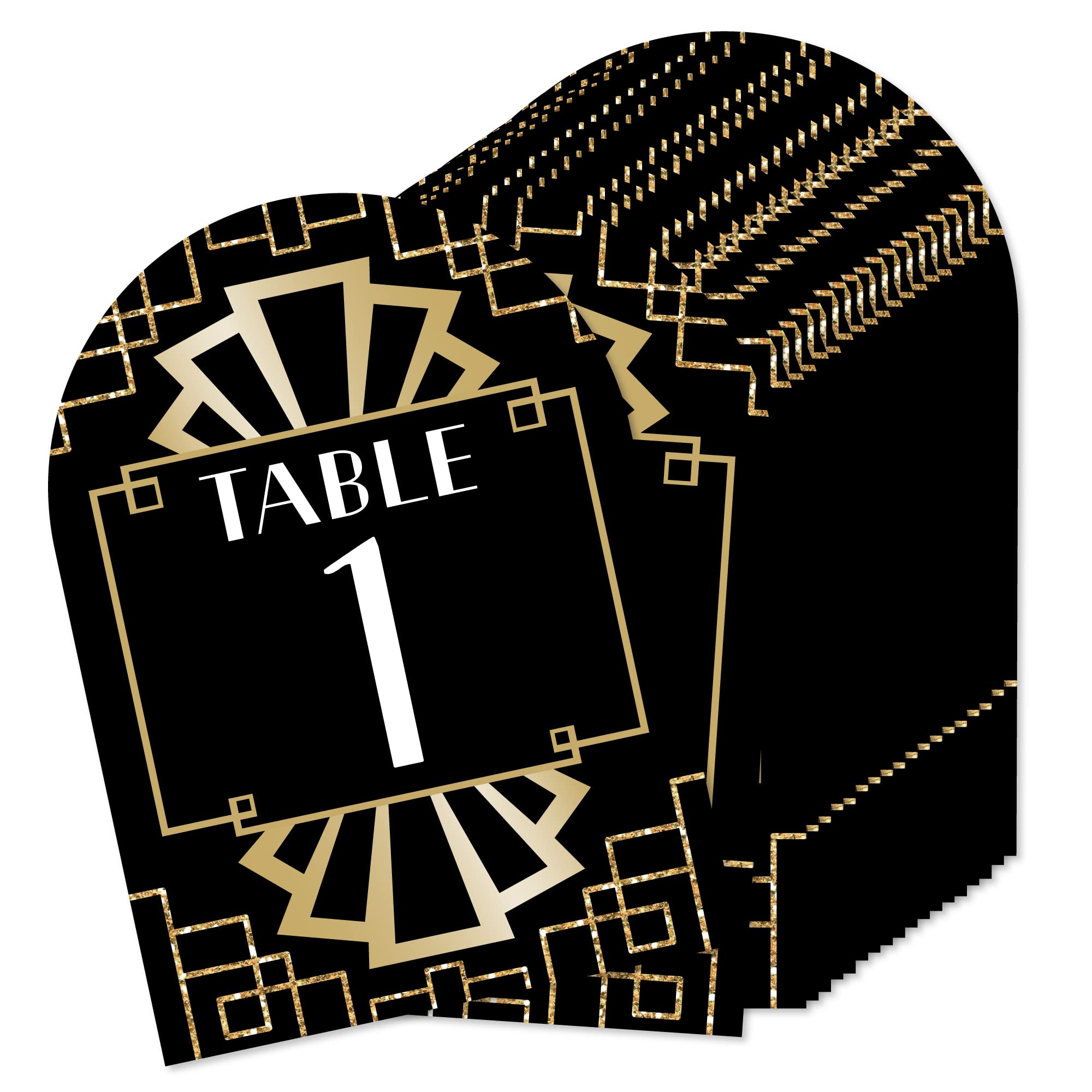 Big Dot Of Happiness Roaring 20S - 1920S Art Deco Jazz Party Double-Sided 5 X 7 Inches Cards - Table Numbers - 1-20