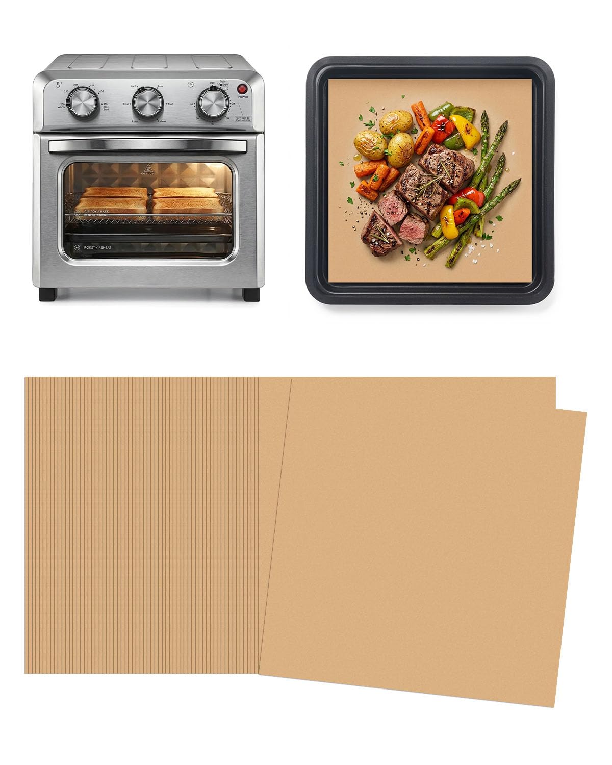 125PCs Parchment Paper Liners for VAL CUCINA Compact 12.7QT Air Fryer Oven