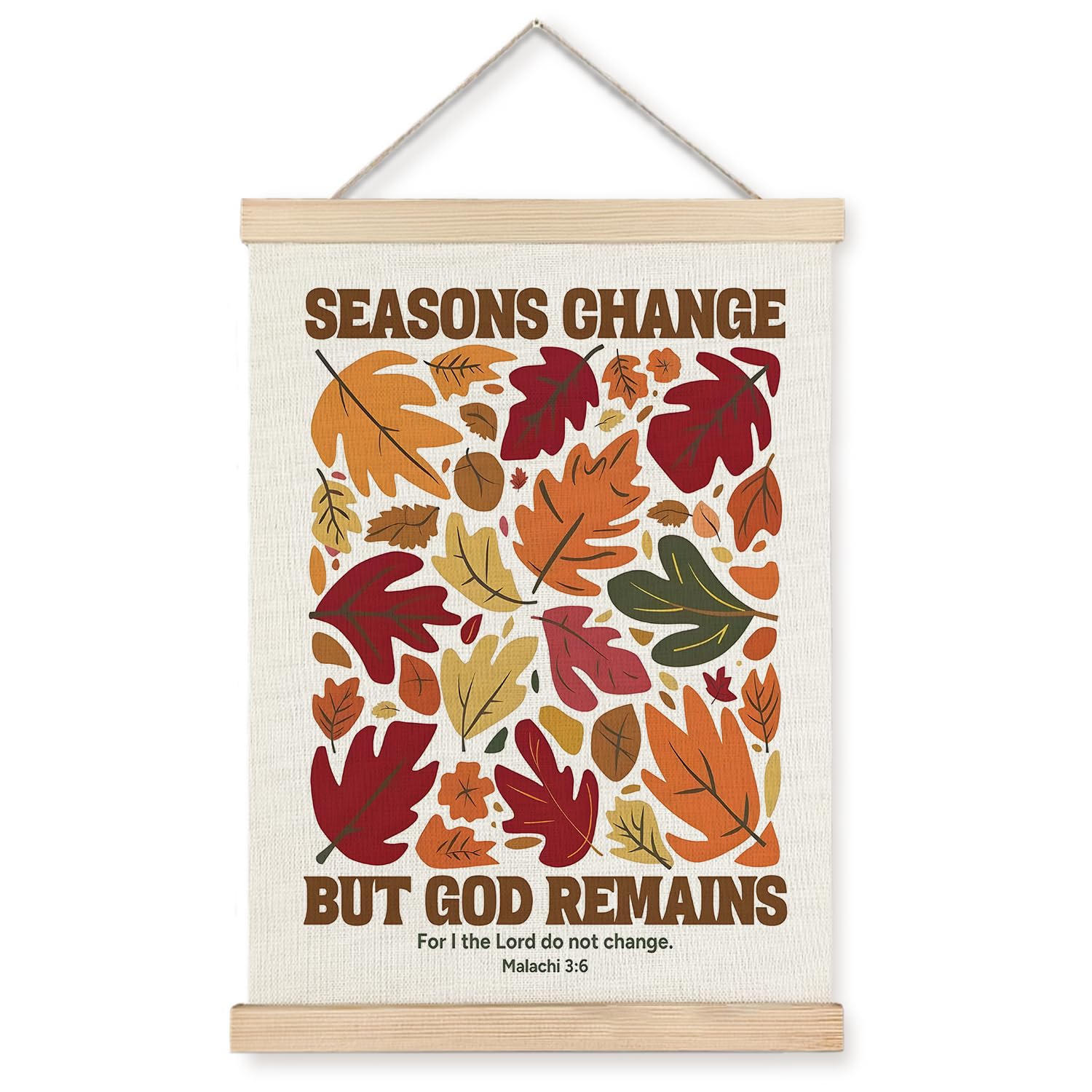 Supwhd Christian Fall Wall Art With Wooden Poster Hanger, Fall Wall Decor, Fall Posters, Farmhouse Autumn Harvest Thanksgiving W