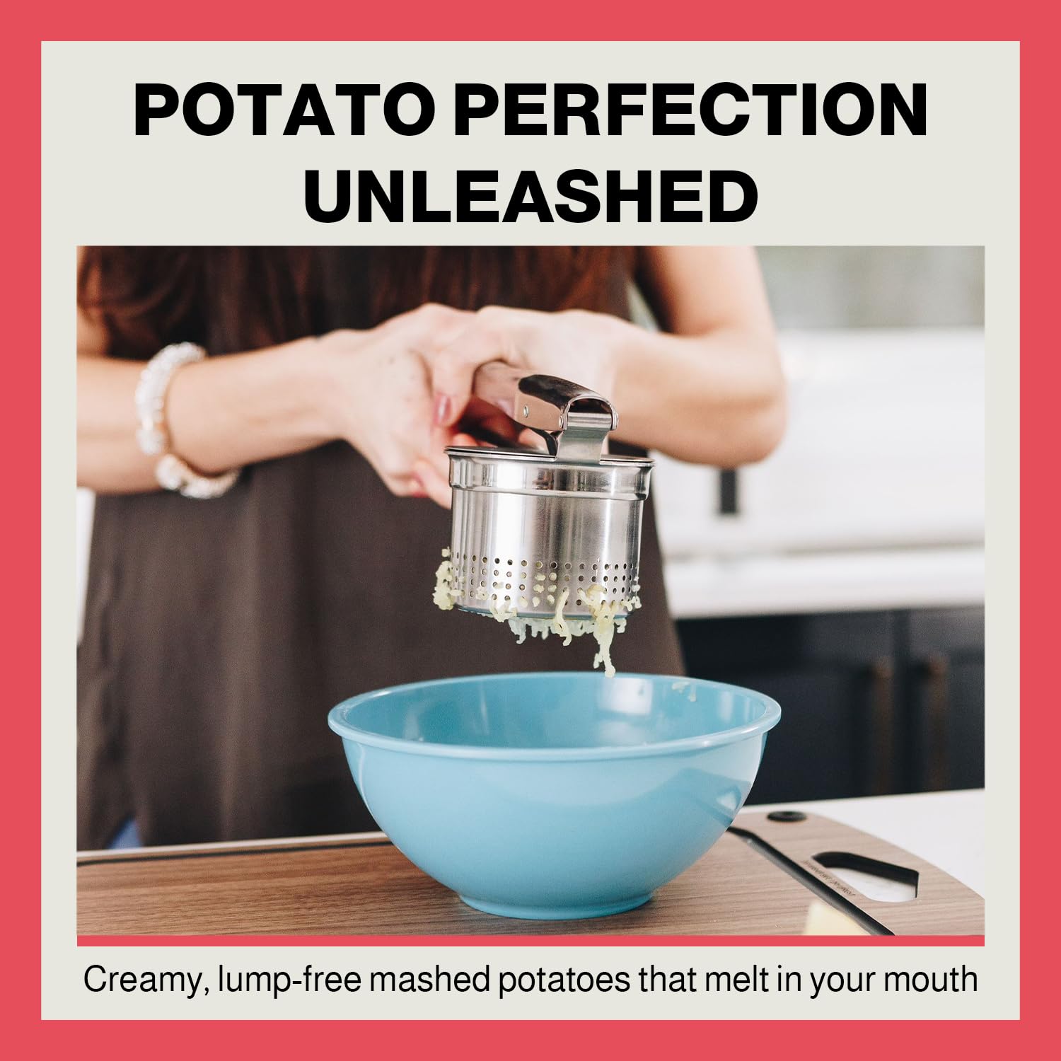 Beast Canteen Potato Ricer - Ricer For Mashed Potatoes, Made Of 18/8 Stainless Steel, Make Fluffy Smooth Mashed Potatoes & Rice