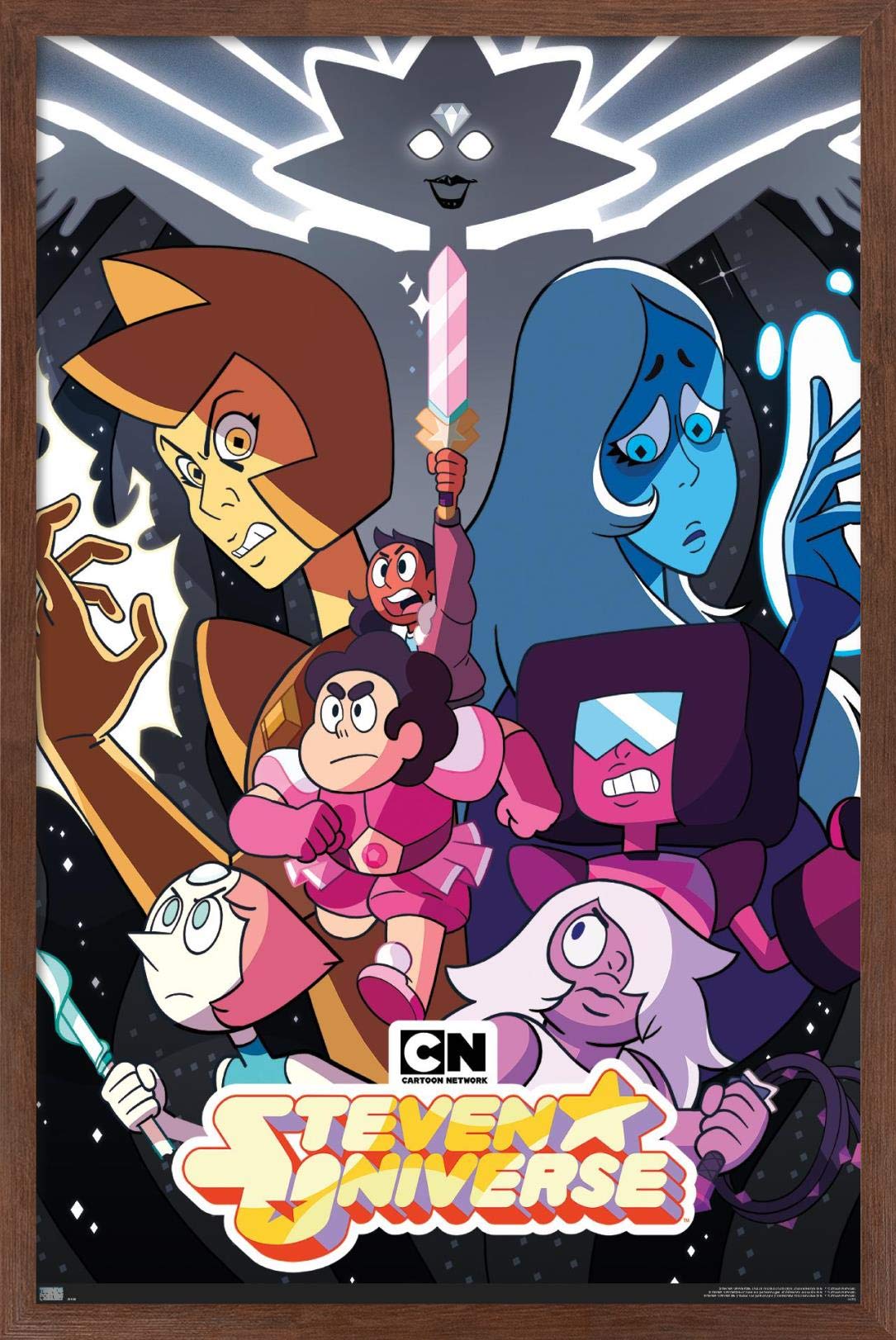 Trends International Steven Universe - One Sheet Wall Poster, 14.72'' X 22.37'', Mahogany Framed Version