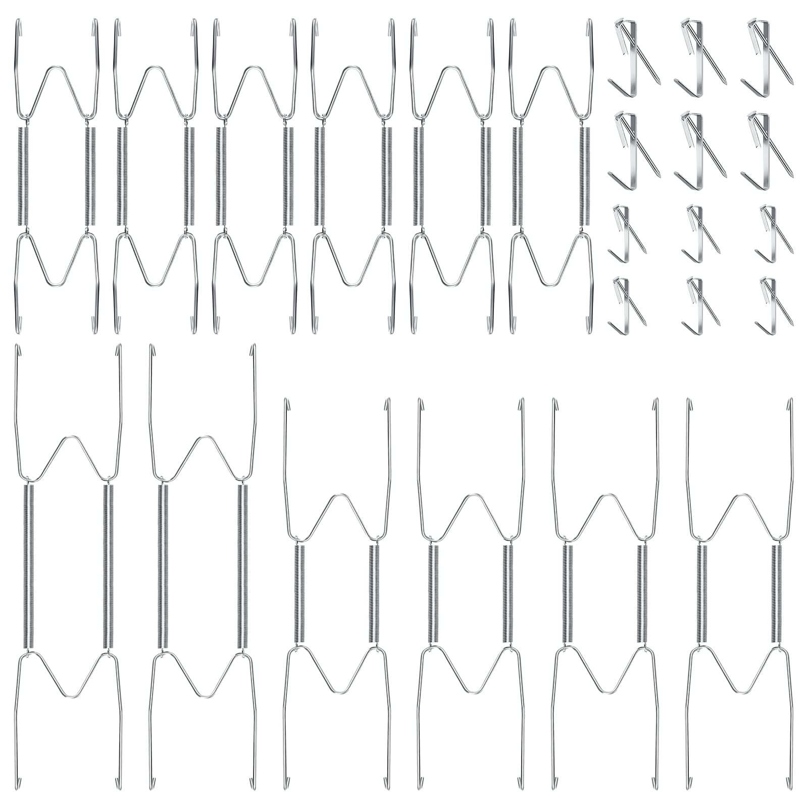 Hotop 12 Pcs Plate Hangers for the Wall 6, 8, 10 Inches Sliver Wall Invisible Heavy Duty Stainless Decorative Wire Plate Hangers