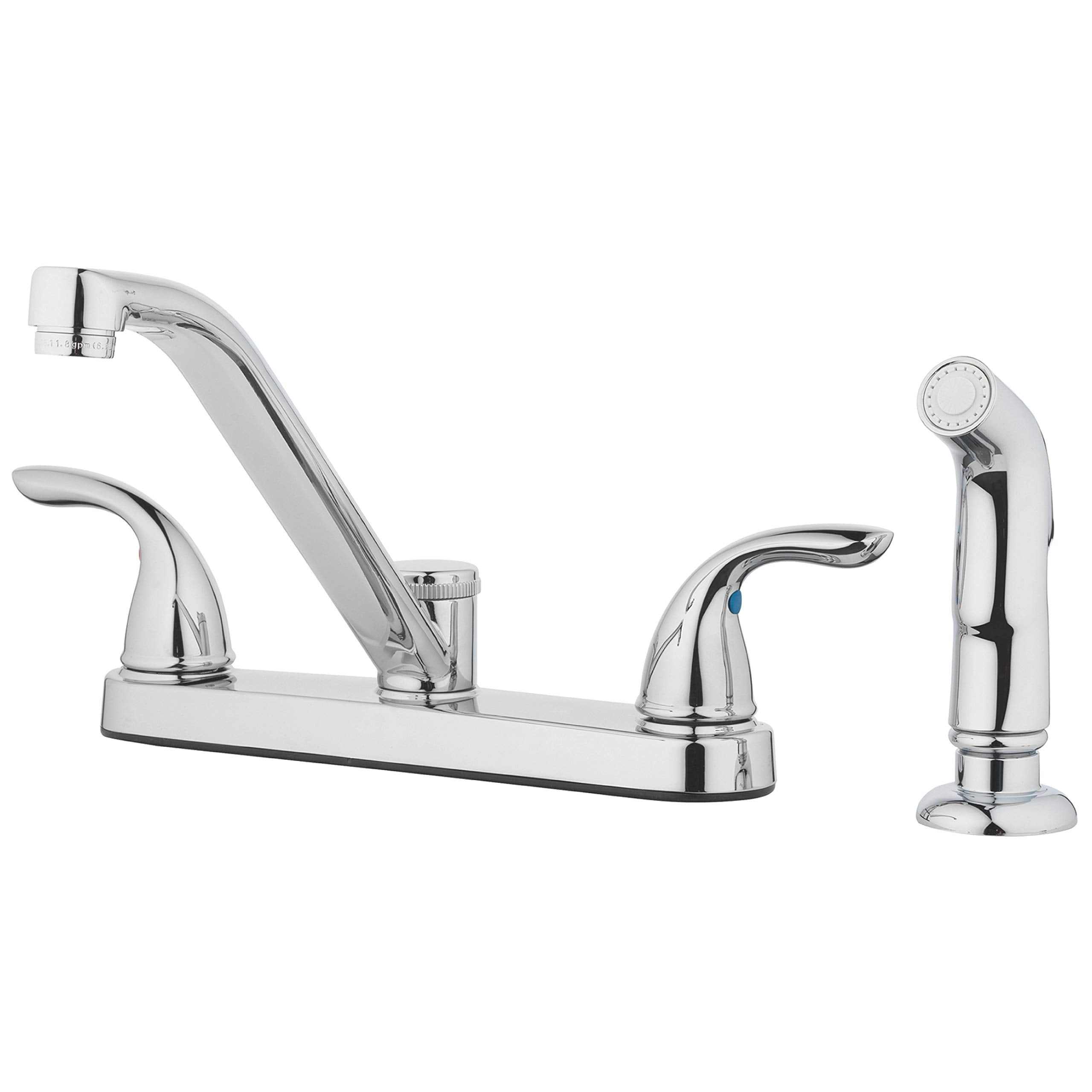 Aqua Vista 25-K82Cs-Ch-Av Kitchen Sink Faucet With Side Spray, Polished Chrome Two Handle
